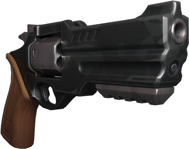 Modernong Itim na Revolver na may Kahoy na Hawakan Wallpaper