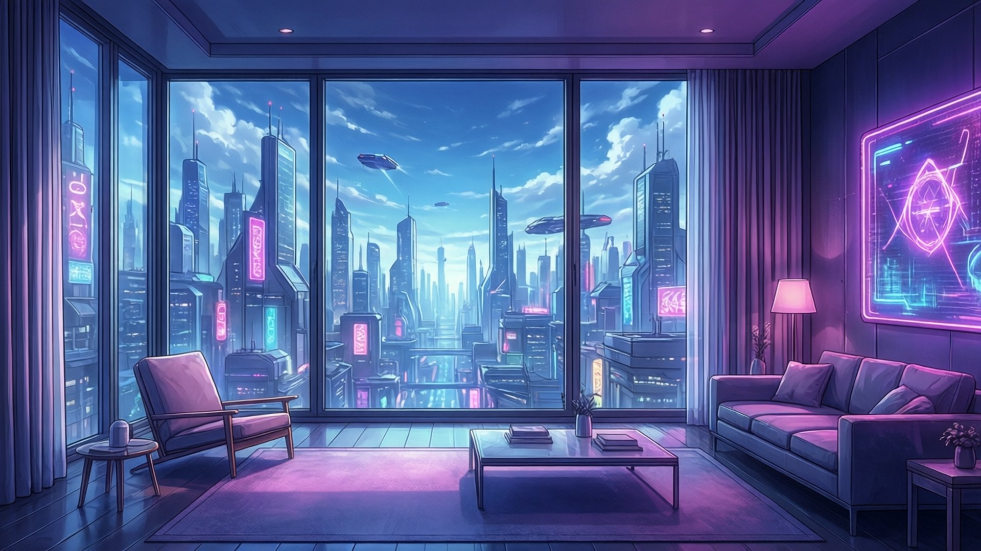Modernong Kwartong Futuristic Wallpaper
