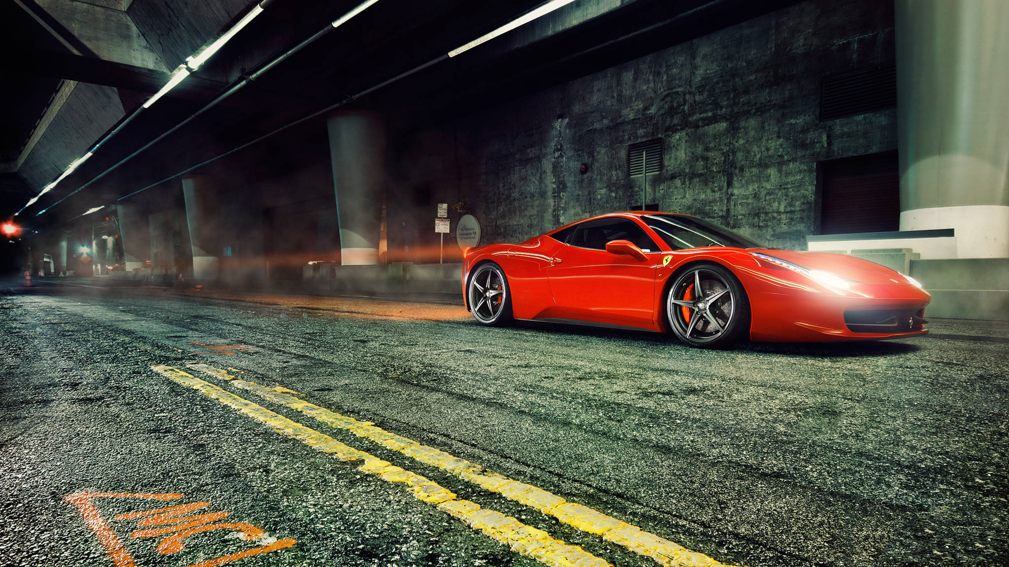 Modernong Luxury Sports Car sa Isang Highway na Tanawin Wallpaper