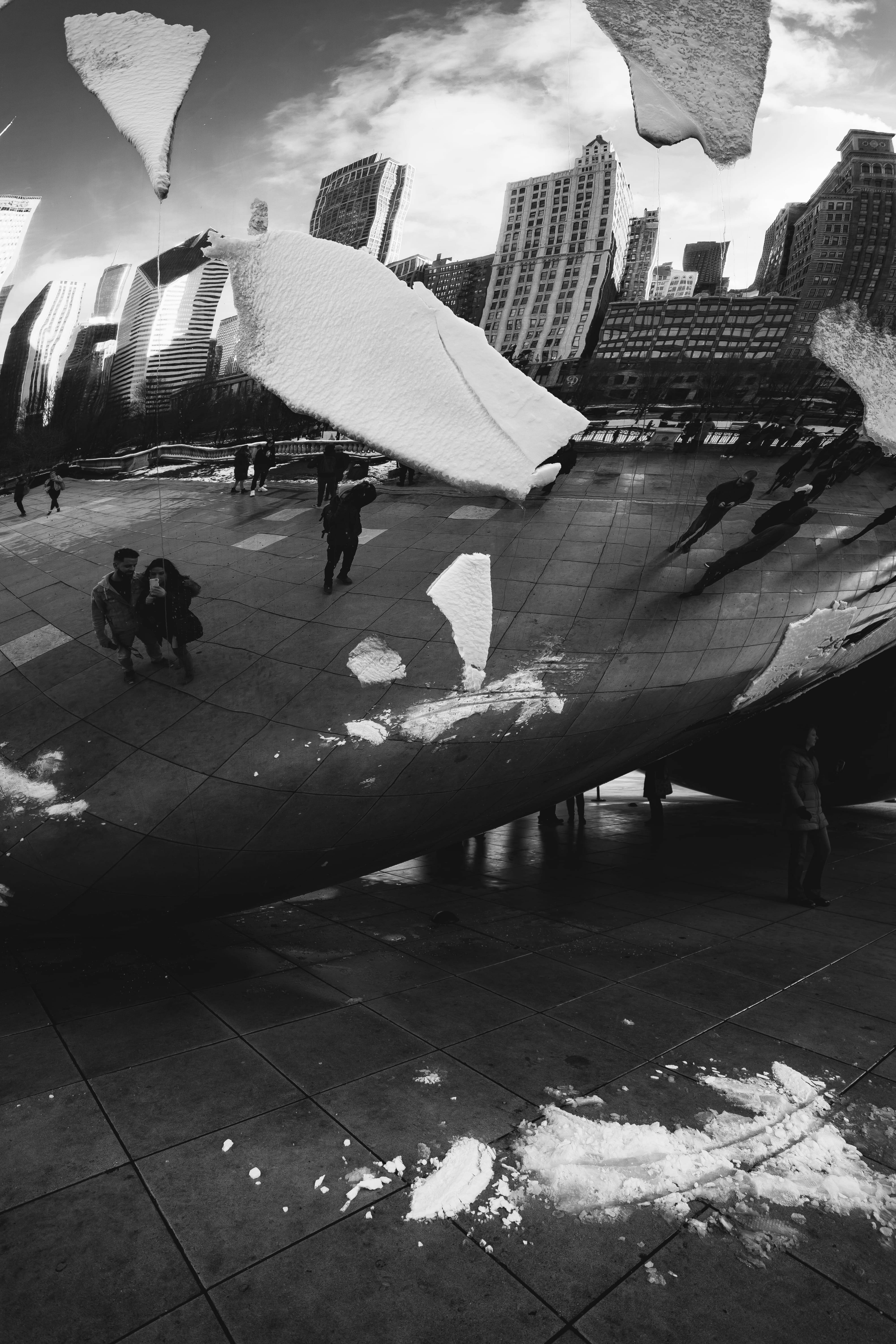 Monochrome The Bean Chicago May Niyebe Wallpaper