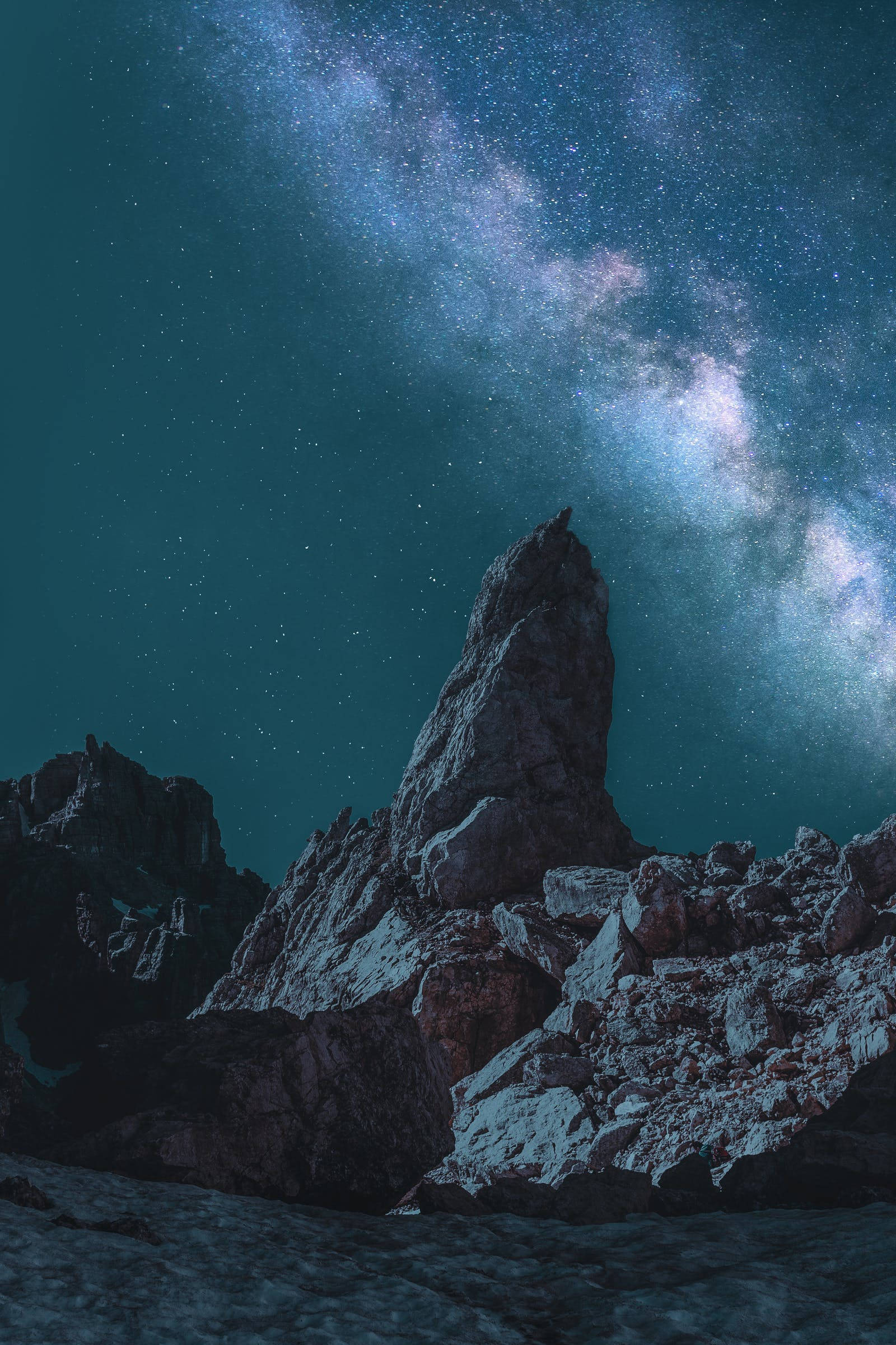 Monolith at Milky Way Space iPhone Wallpaper