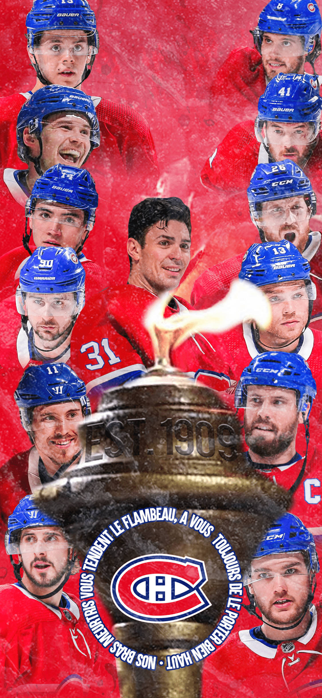 Manlalaro ng Montreal Canadiens na Phone Wallpaper