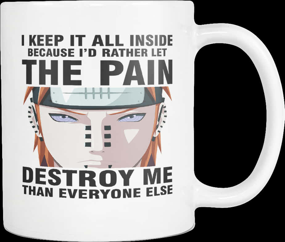 Mug na may Quote ni Pain mula sa Anime Wallpaper