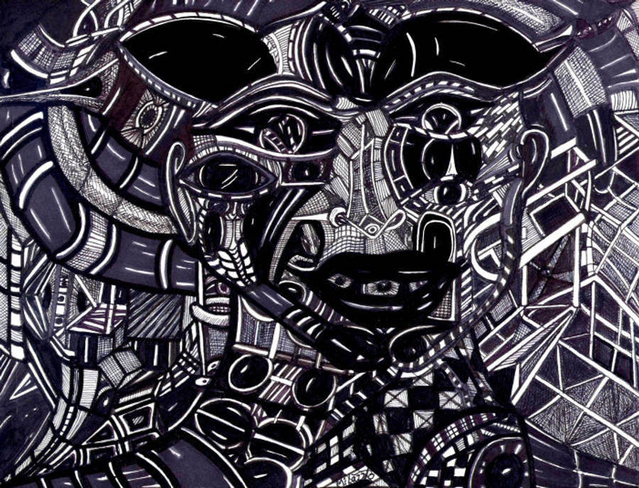 Mukha na Madilim at Trippy na Abstract Wallpaper