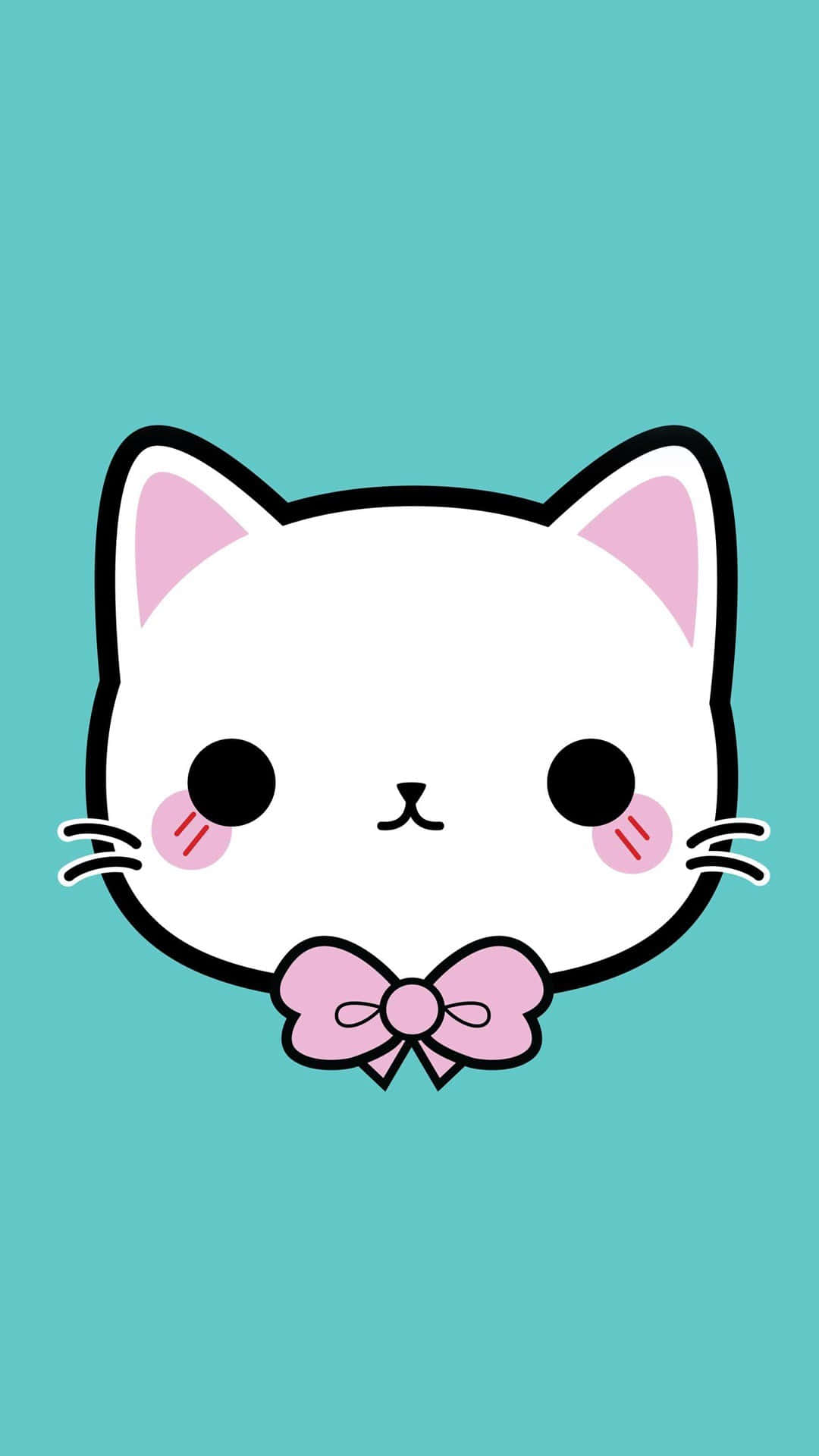 Mukha ng Cute na Kawaii na Pusa Wallpaper