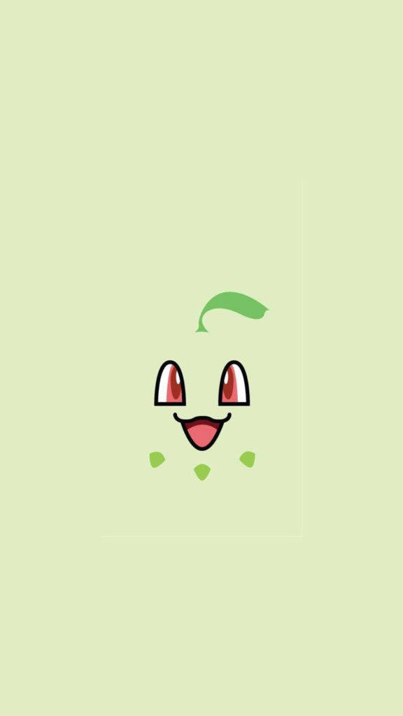 Mukha ni Chikorita Pokemon iPhone Wallpaper