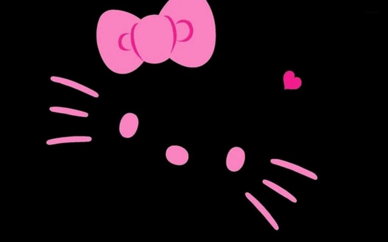 Mukha ni Hello Kitty na Itim at Rosas na Background Wallpaper