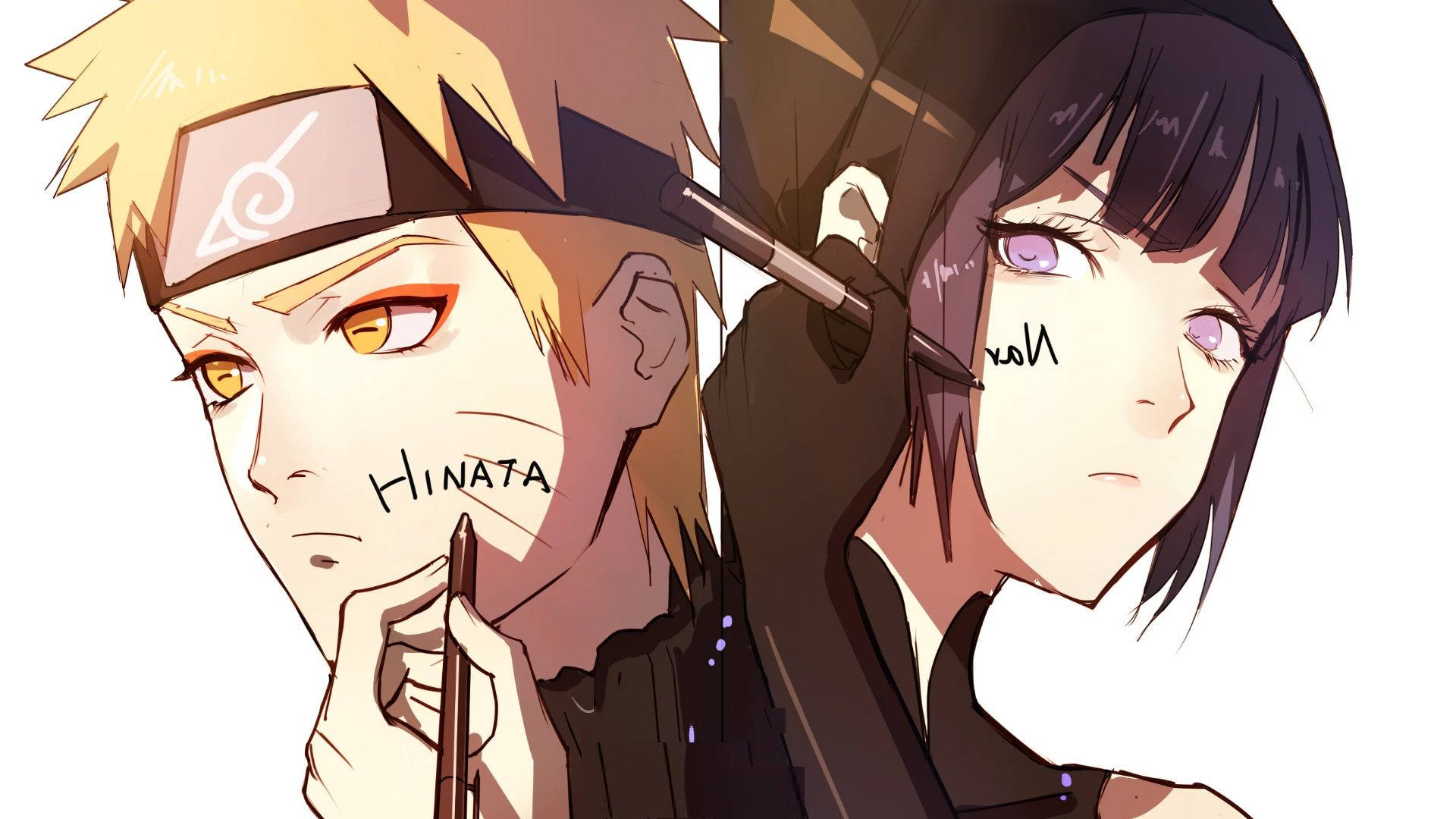 Mukha nina Naruto at Hinata Wallpaper