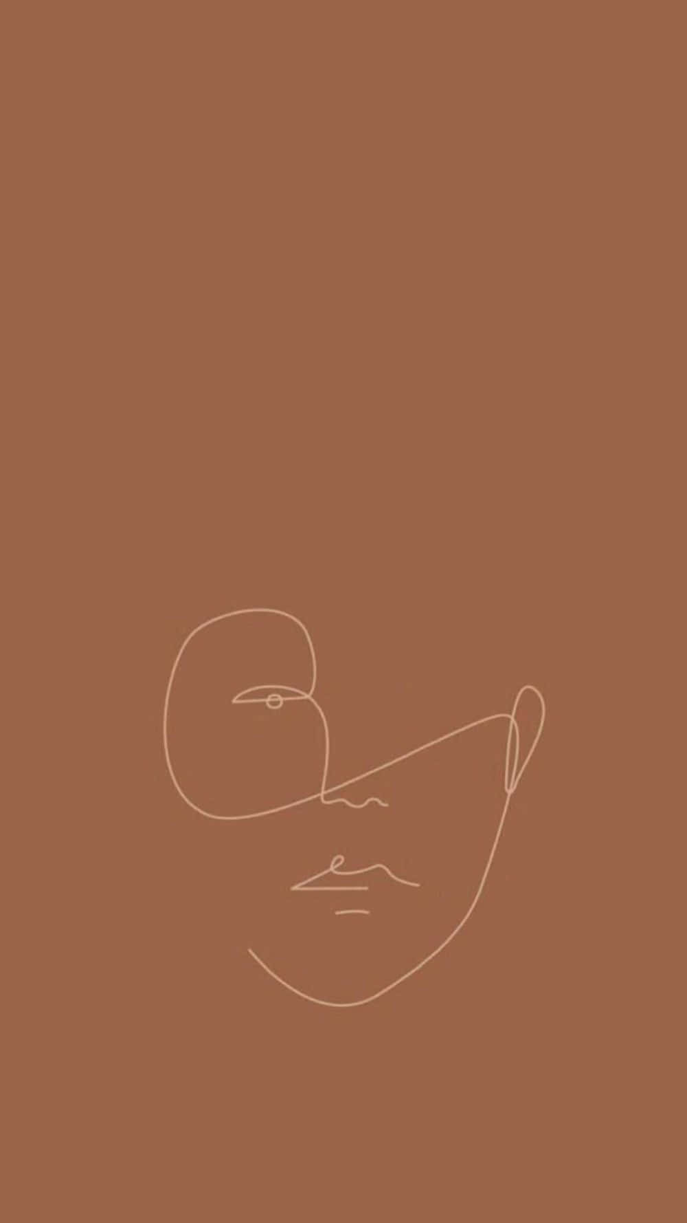 Mukhang Minimalist na Kayumanggi Wallpaper