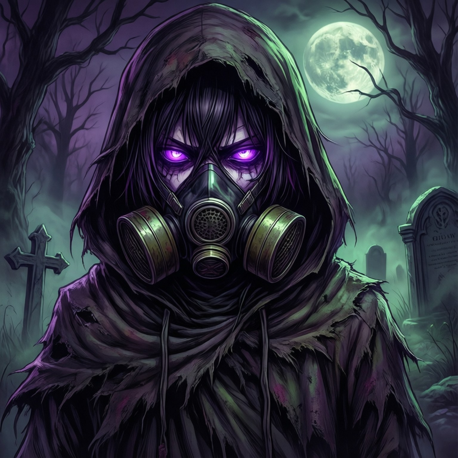 Multo na may Gas Mask Wallpaper