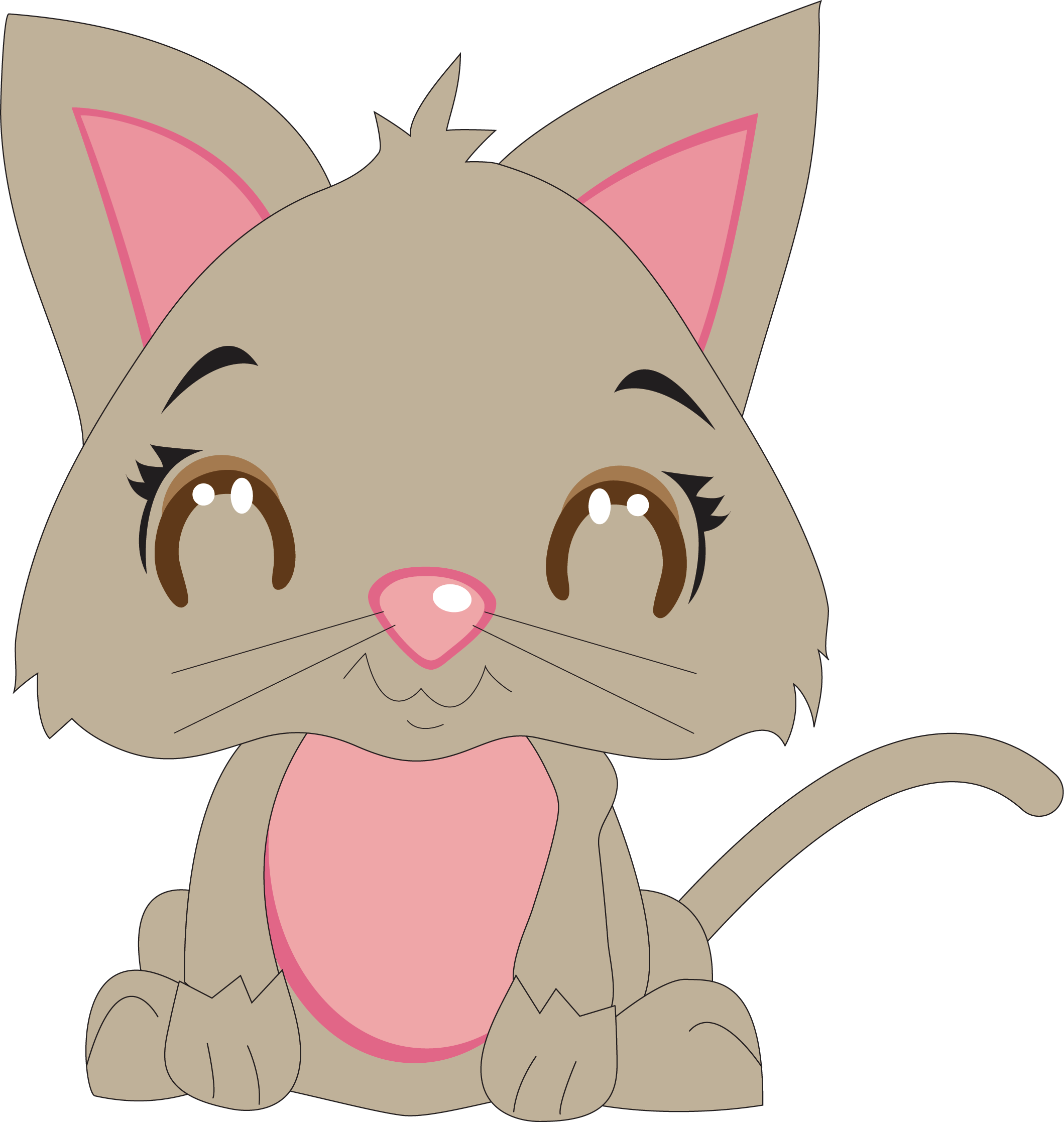 Munting Cartoon na Kuting Wallpaper