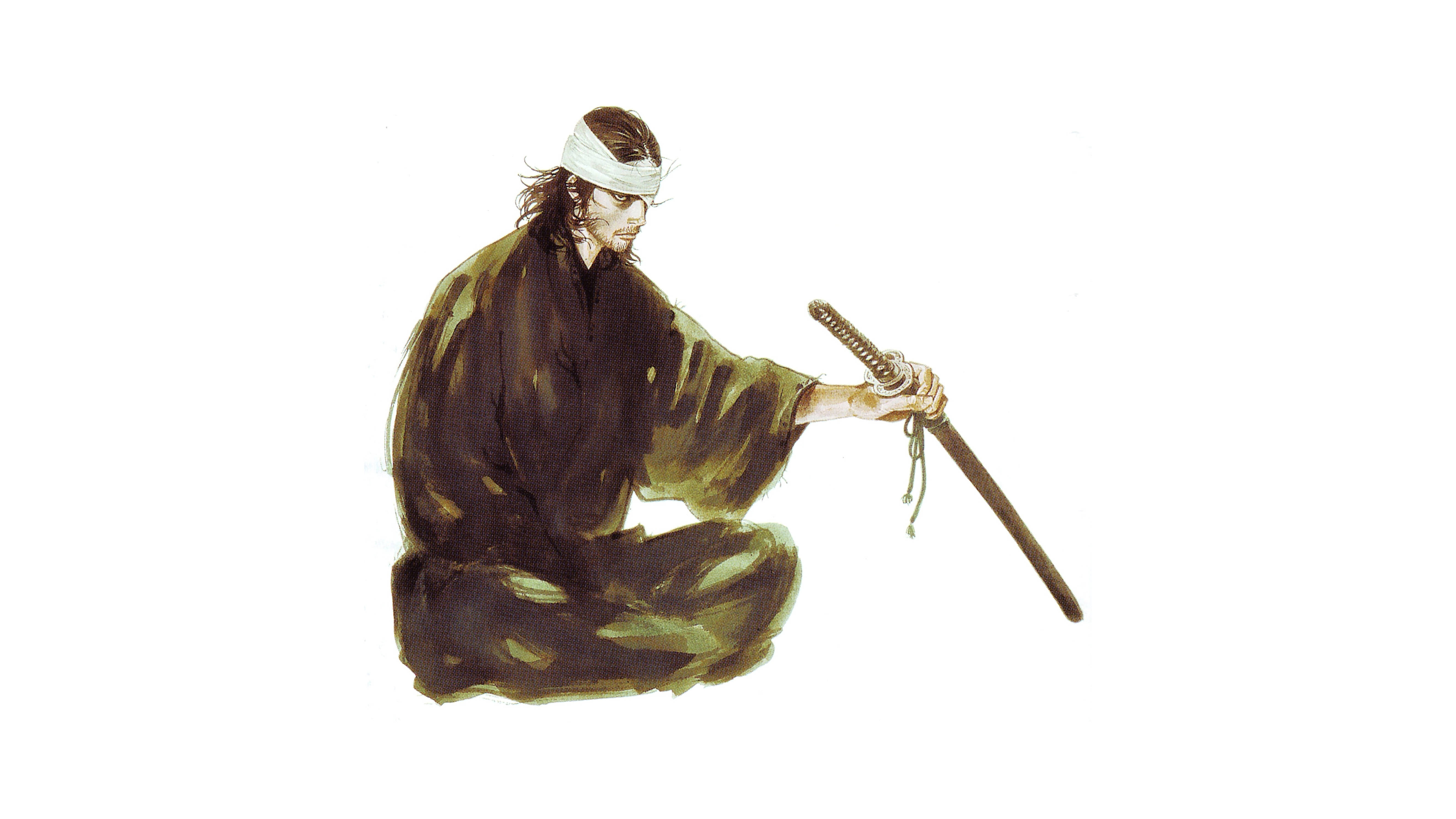Musashi Vagabond na May Hawak na Espada Wallpaper