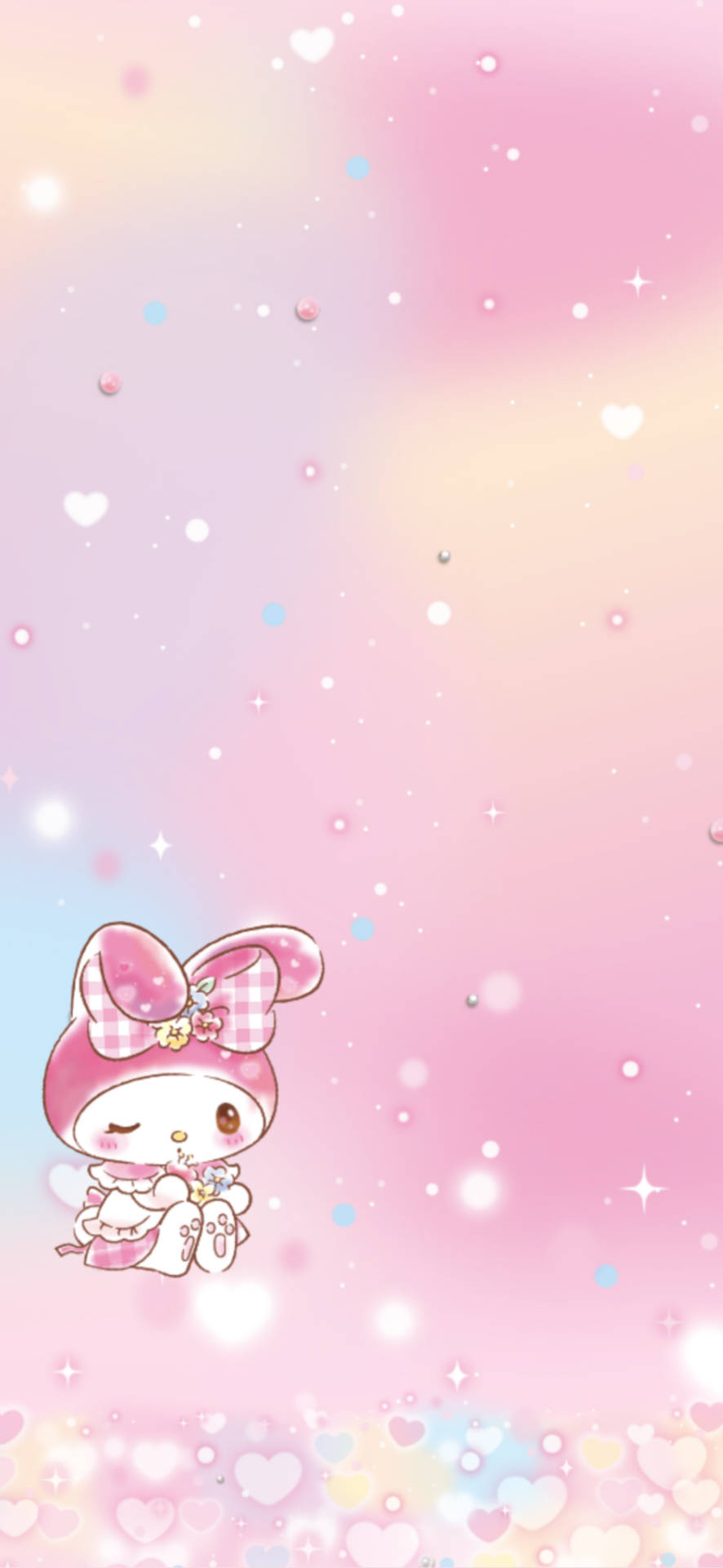 My Melody Sa Pastel Gradient Wallpaper