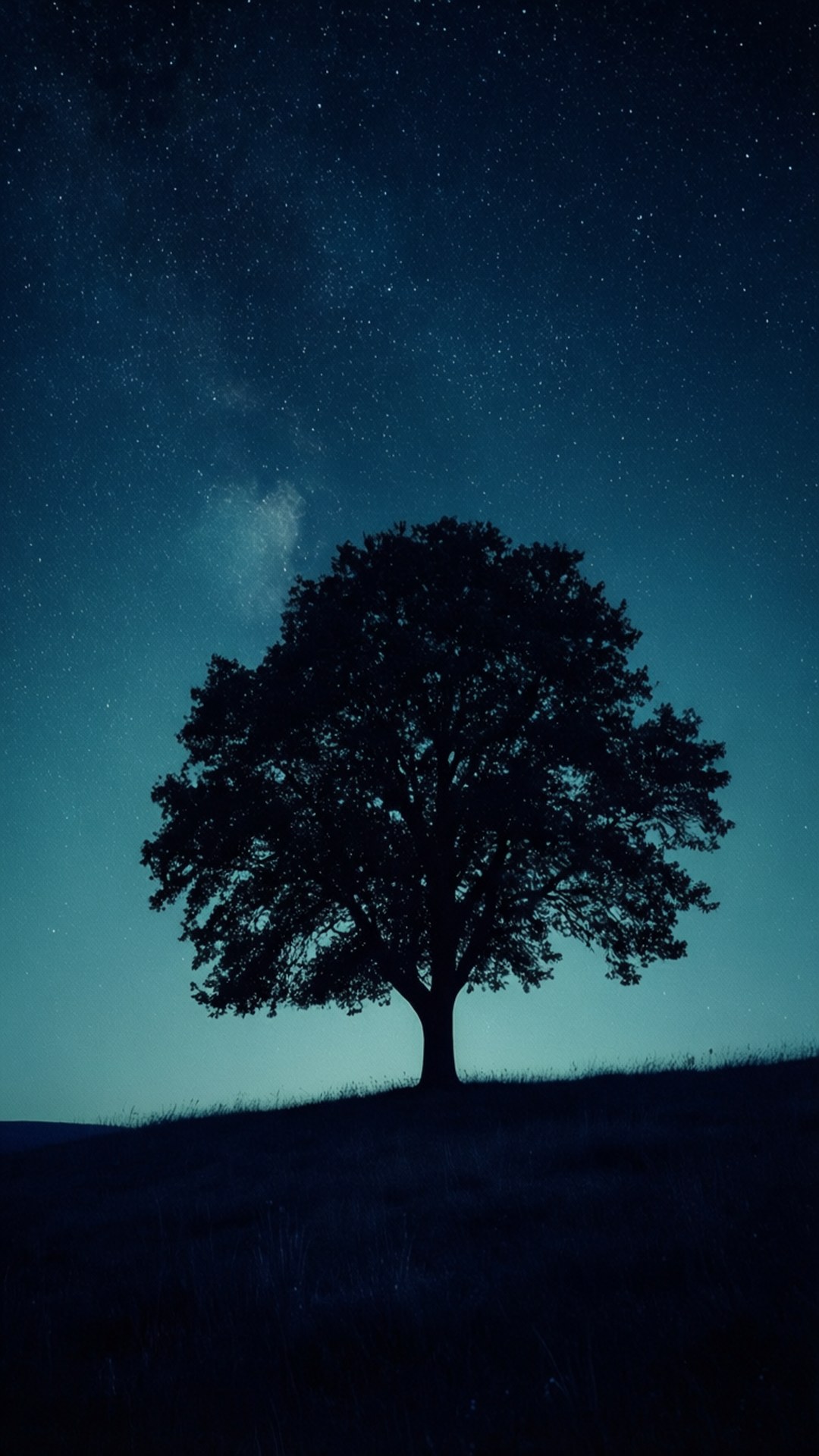 Nag-iisang Puno sa Ilalim ng mga Bituin Wallpaper