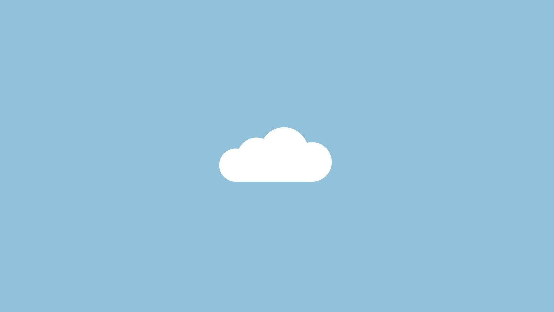 Nag-iisang Ulap na Simple Blue Aesthetic Wallpaper