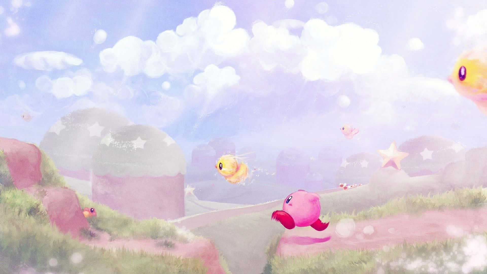 "Nagdadala ng Saya sa Buhay: Si Kirby ay Tumutulong sa mga Manlalaro na Maglakbay!" Wallpaper