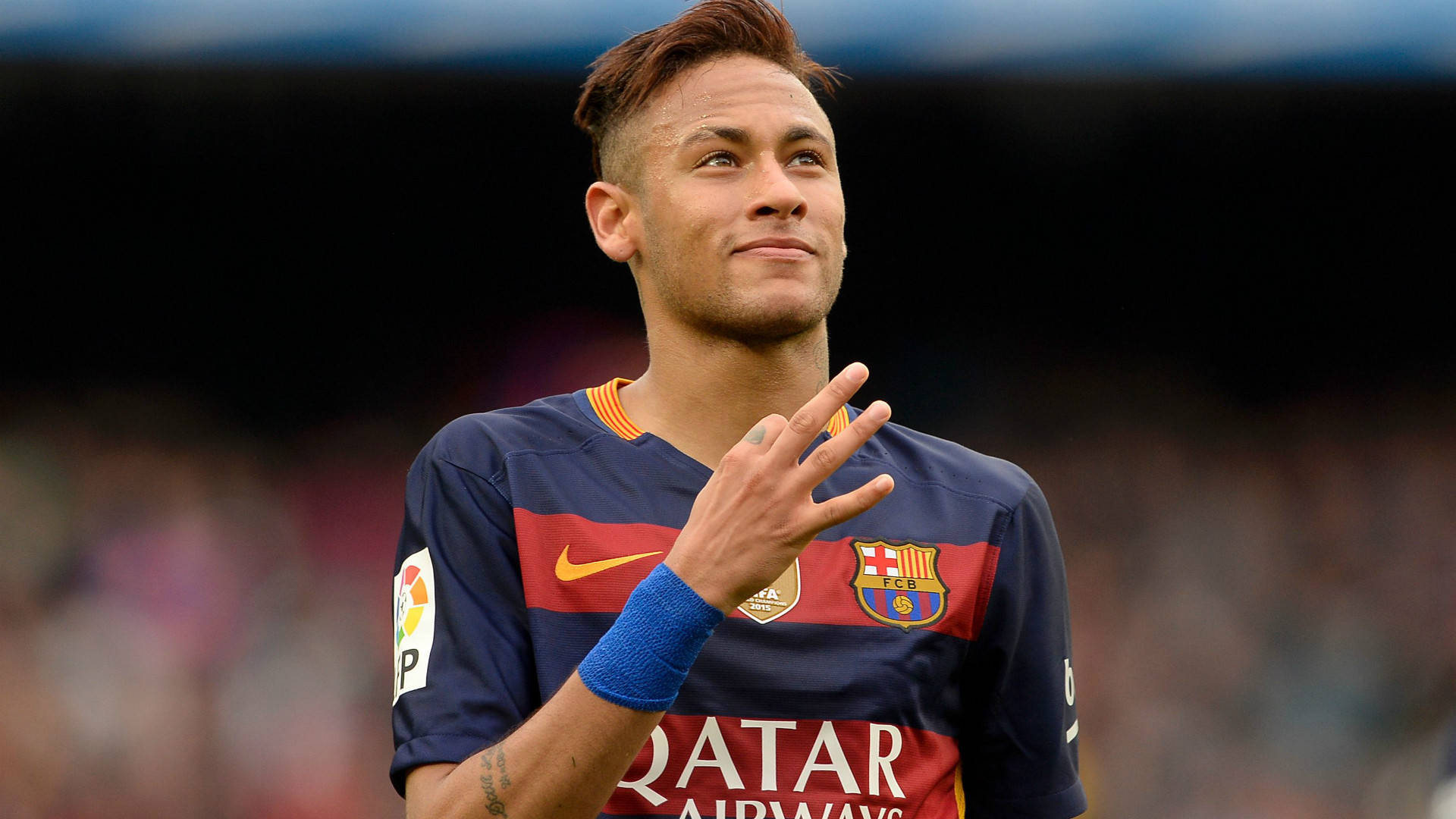 Nagdiriwang si Neymar ng Goal sa FC Barcelona Wallpaper