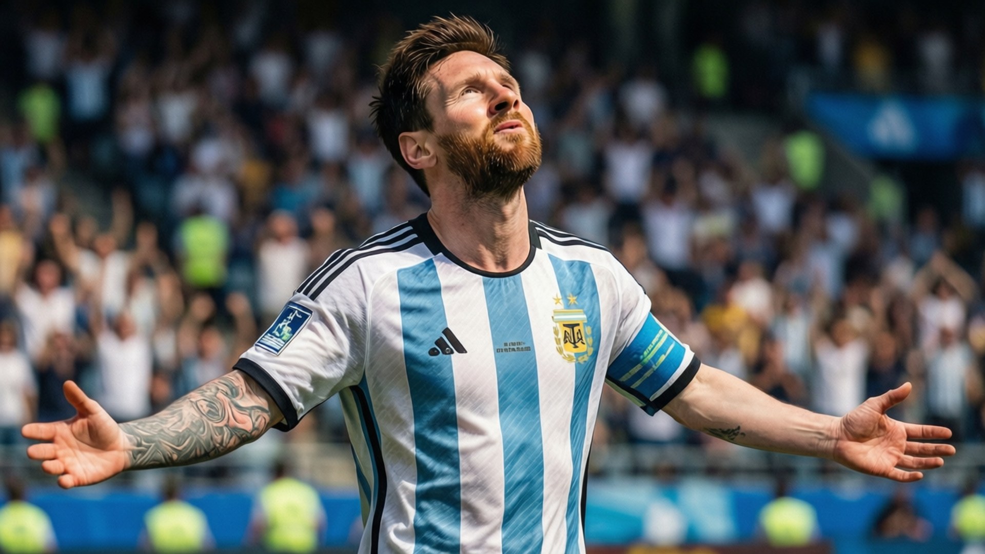 Nagdiwang si Messi para sa Argentina Wallpaper