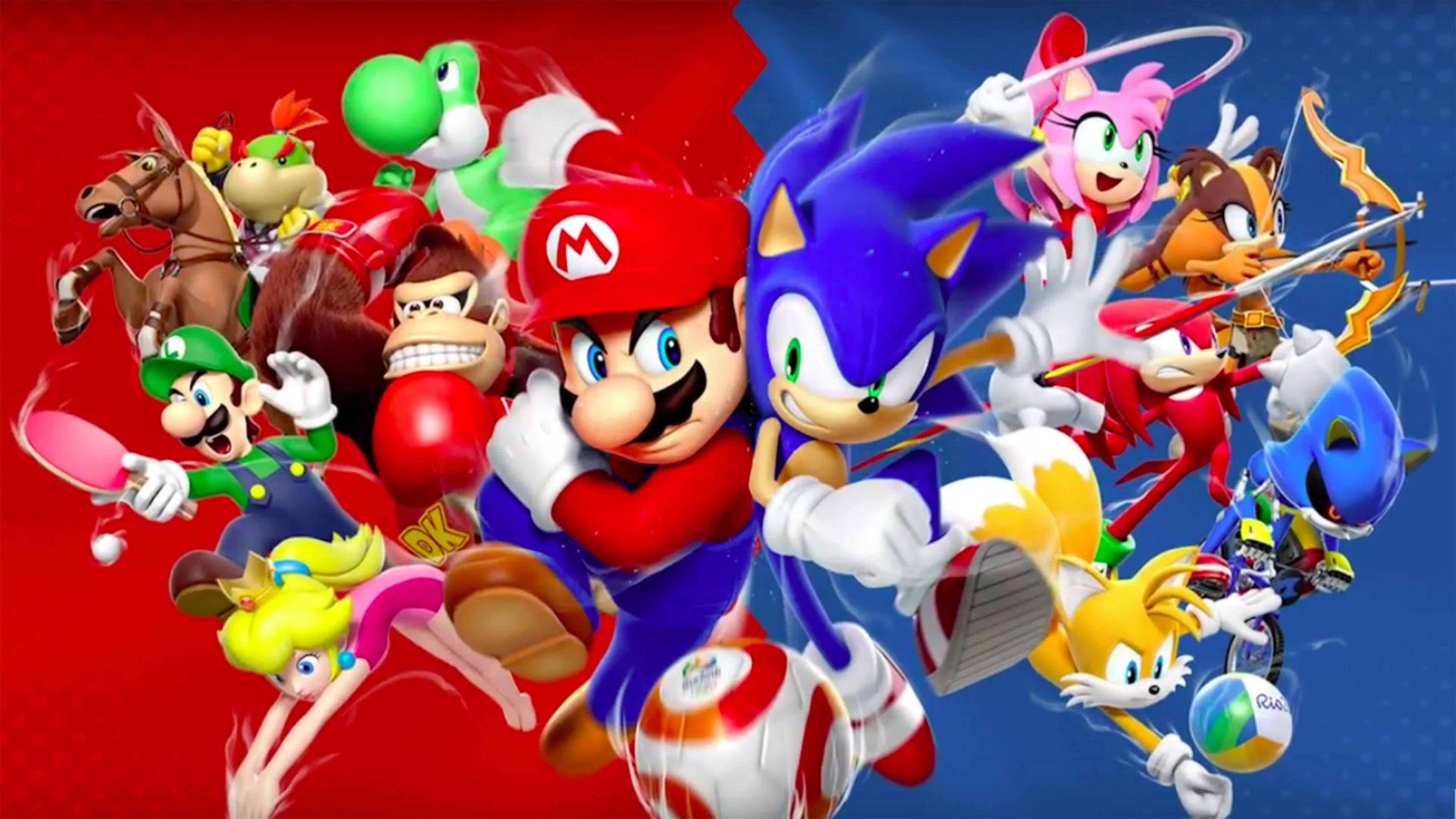 Nagkaisa sina Mario at Sonic para sa Isang Masayang Pakikipagsapalaran! Wallpaper