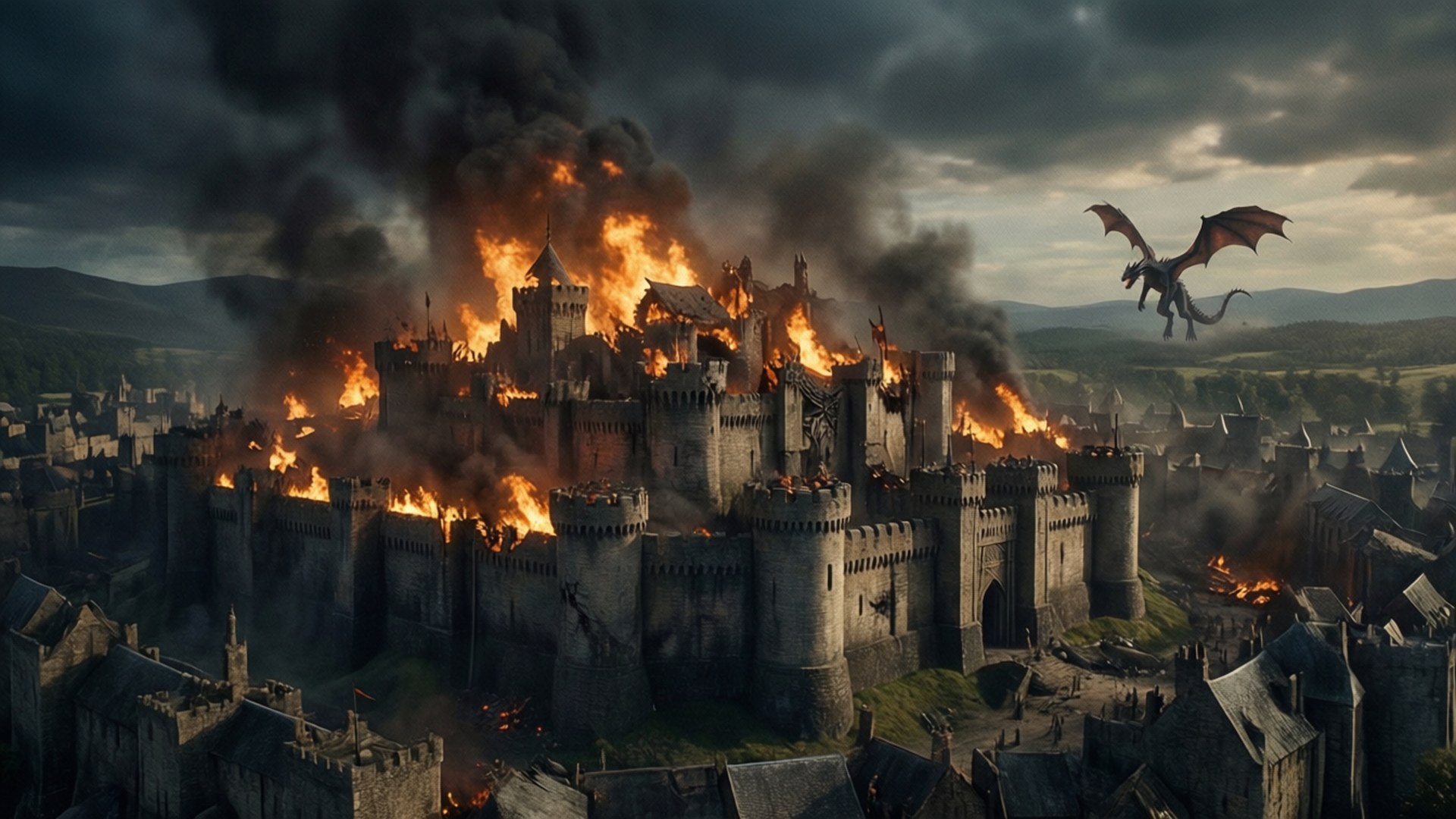 Naglalagablab na King's Landing Wallpaper