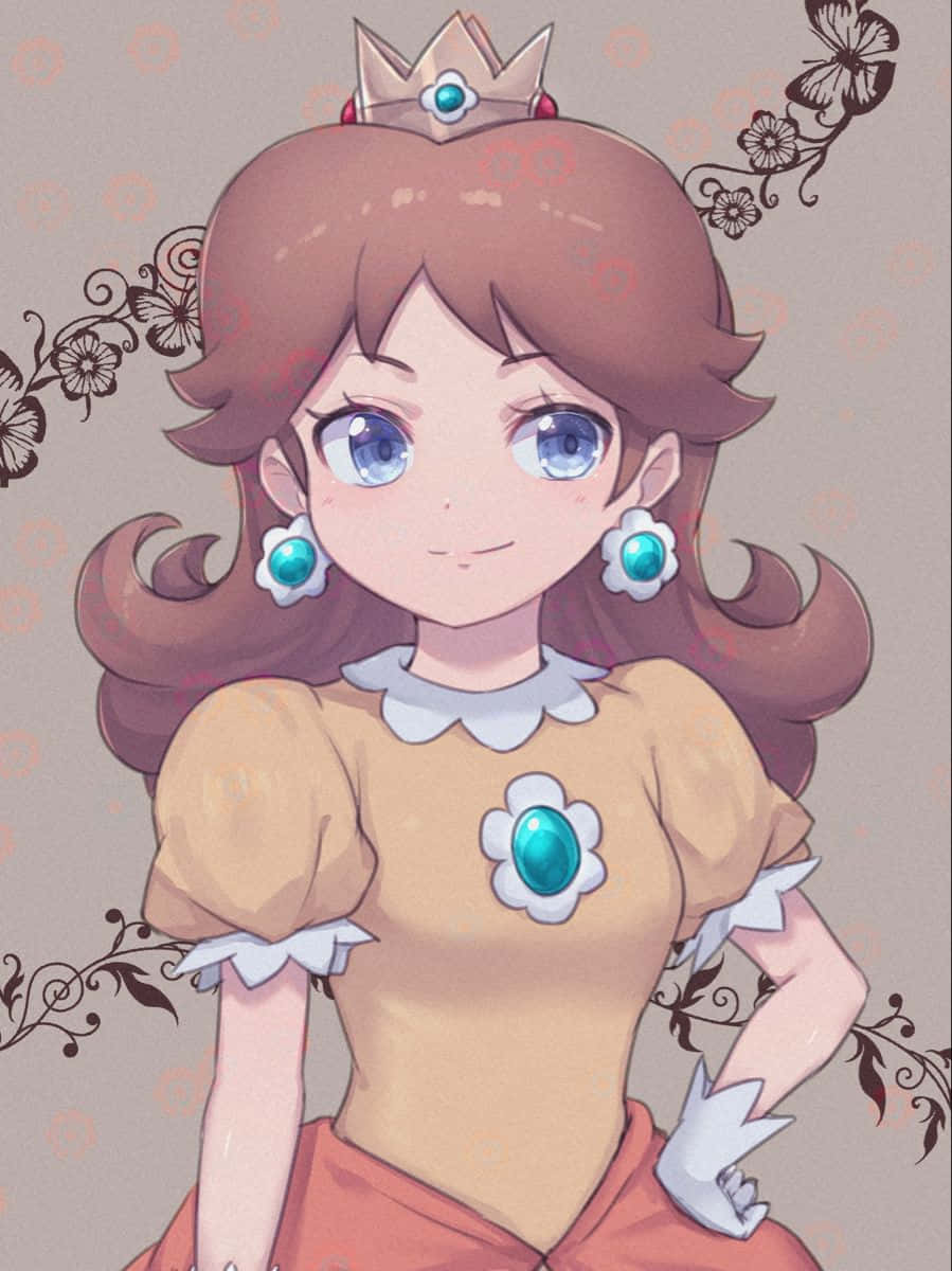 Nagnining na Prinsesa Daisy na Nagniningiti Wallpaper