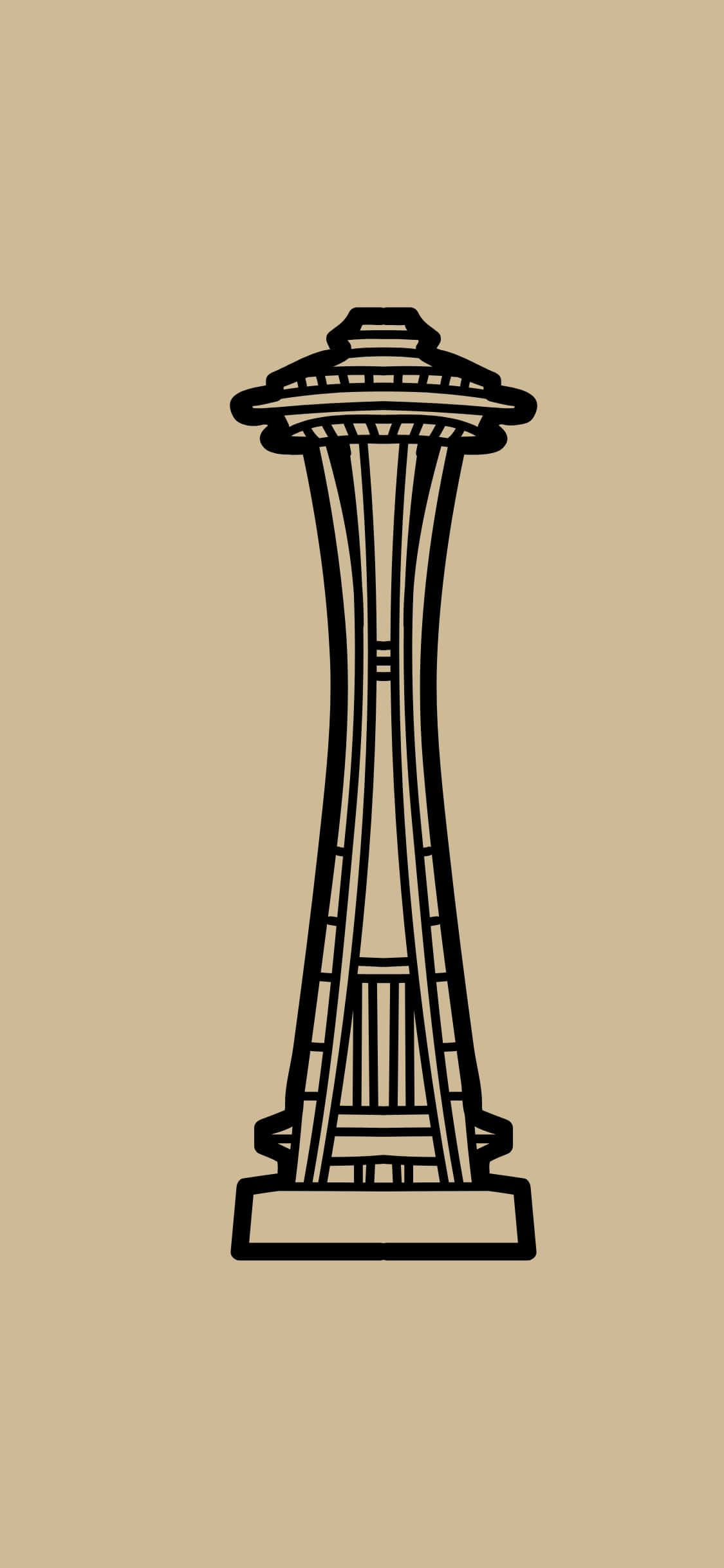 Nagniningning na Skyline ng Seattle na Tinitingnan Mula sa Itaas sa Gabi Wallpaper