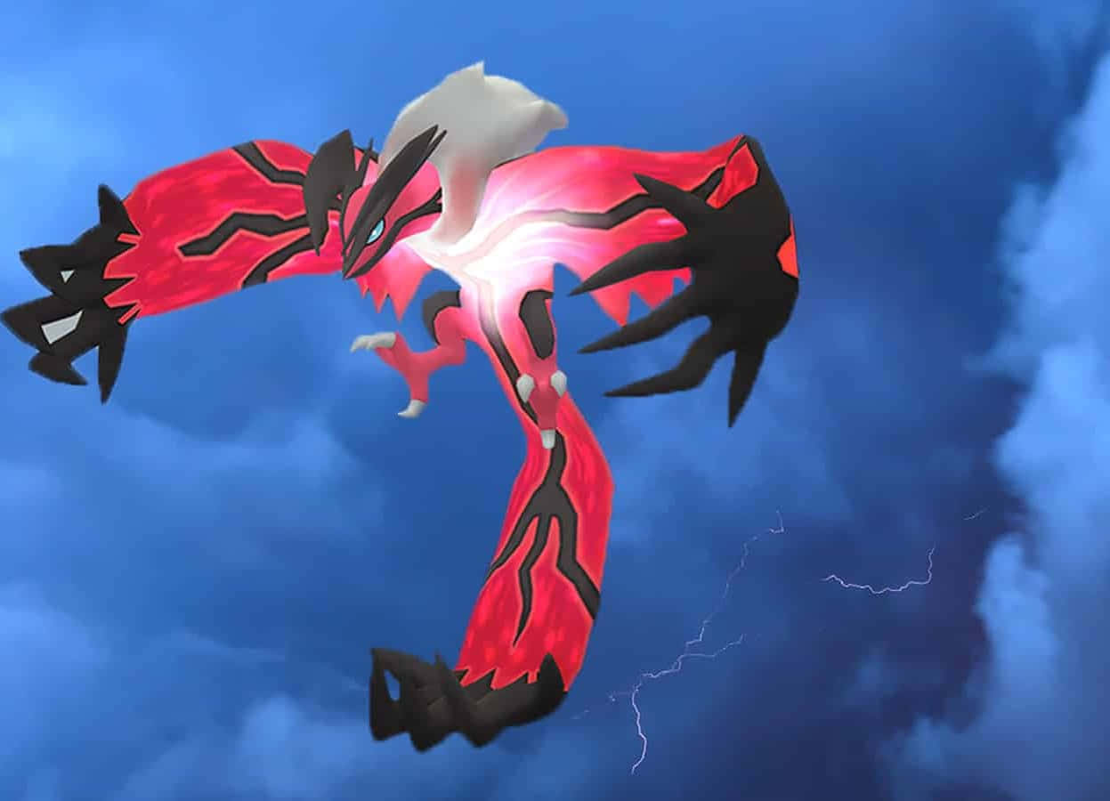 Nagniningning na Yveltal na Pokemon sa Kalangitan Wallpaper