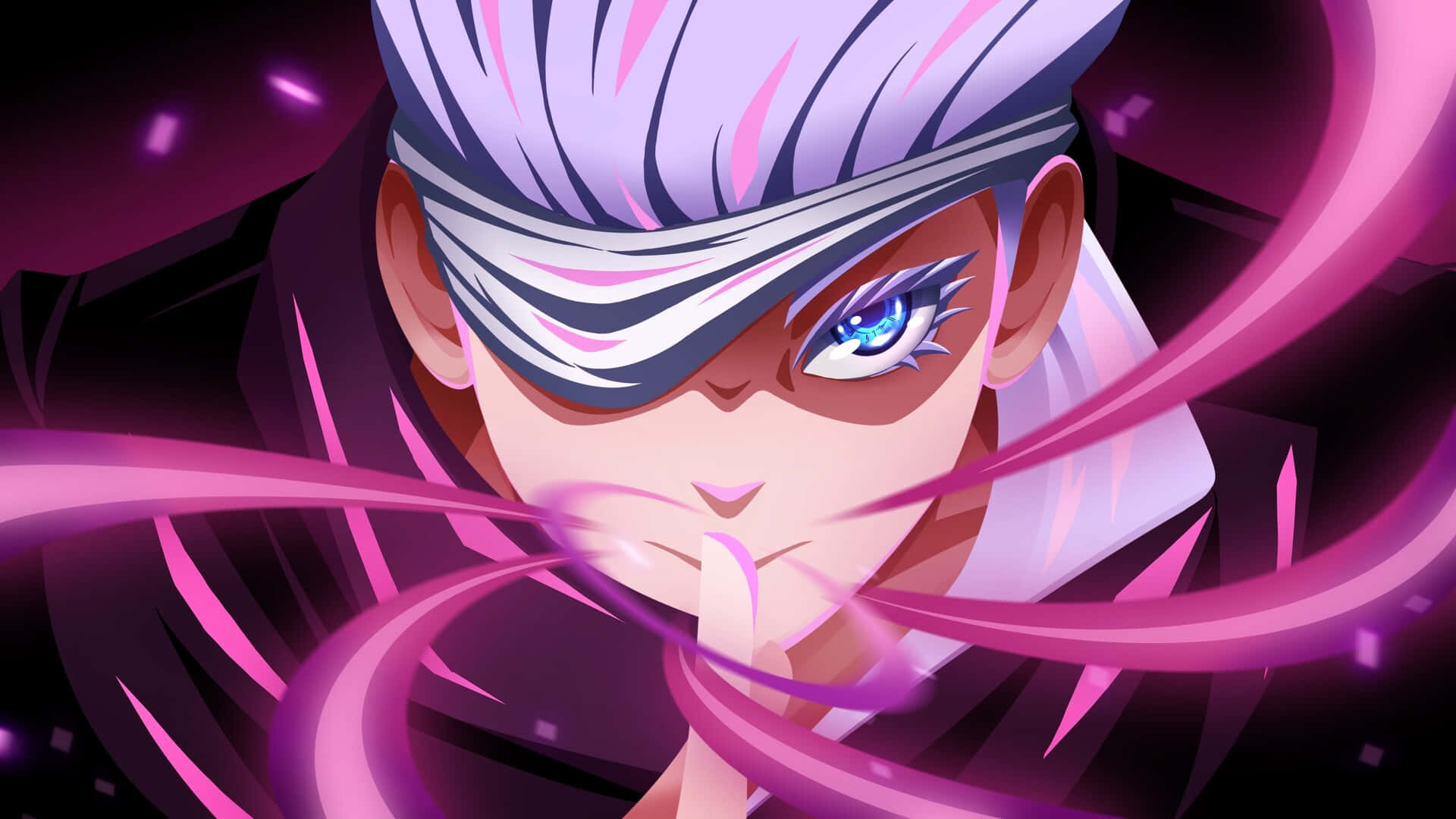 Nagpapakita ng makabagong purple anime background Wallpaper