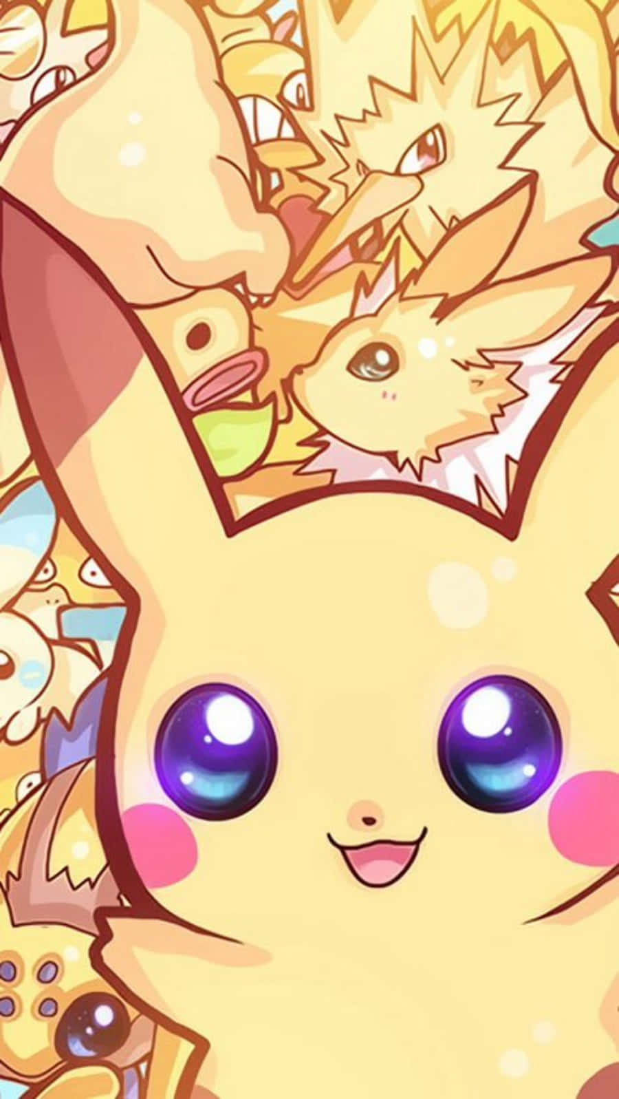 Nakaka-cute na Pikachu na Nakangiti Wallpaper