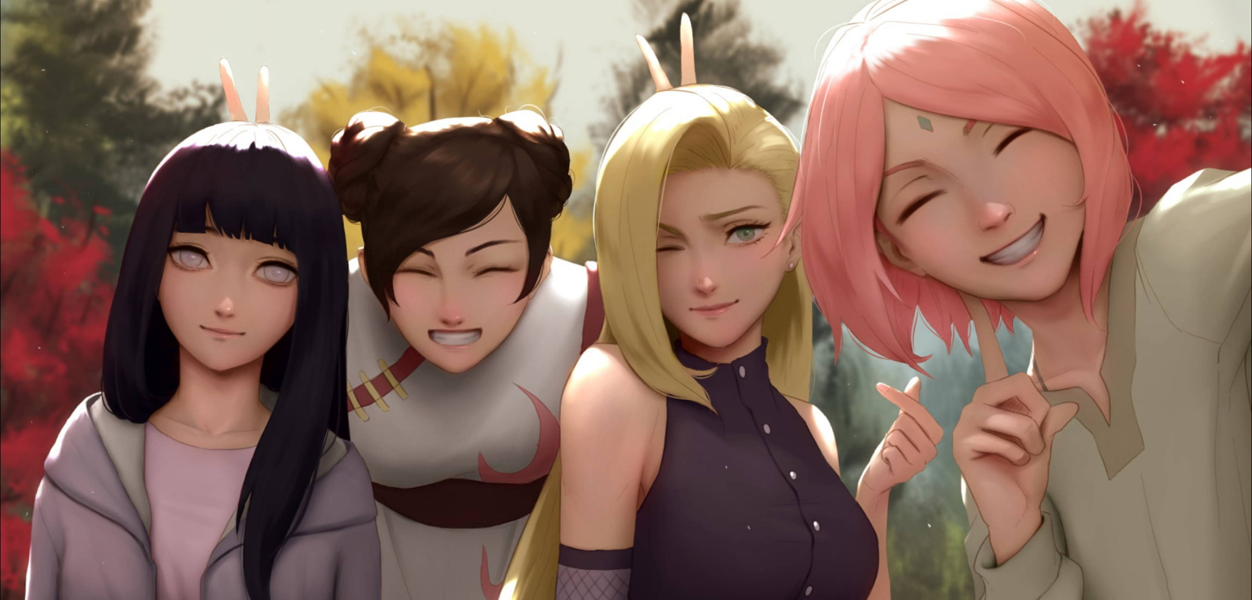 Nakaka-engganyong 4K Wallpaper na Nagtatampok ng mga Iconikong Babaeng Karakter ng Naruto Wallpaper