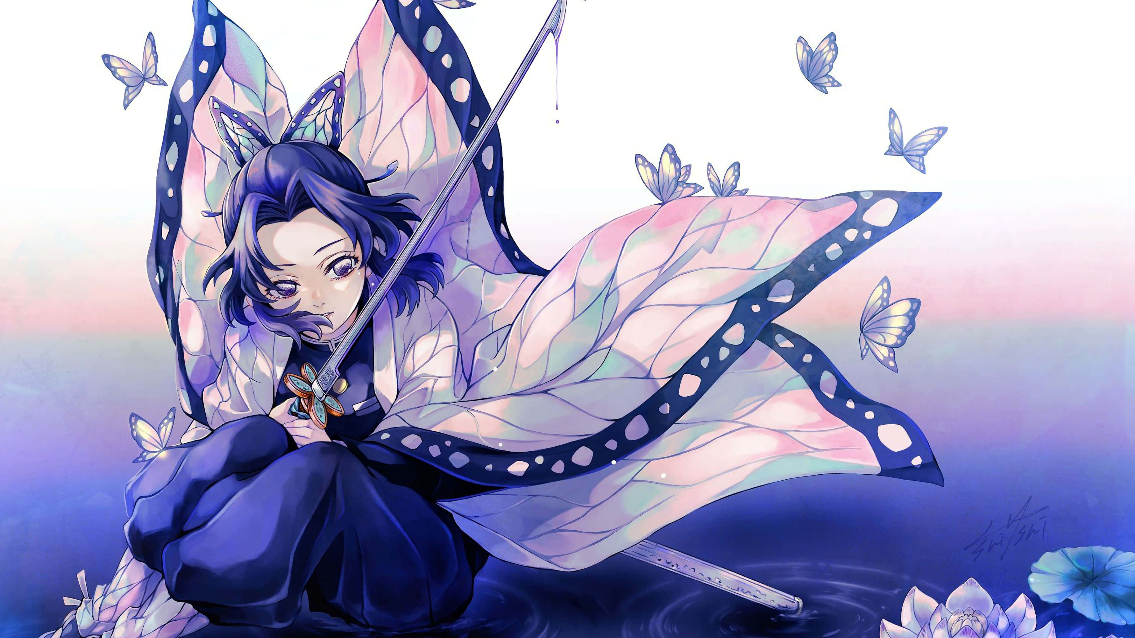 Nakakaagidang Aksyon sa 'Demon Slayer' Wallpaper