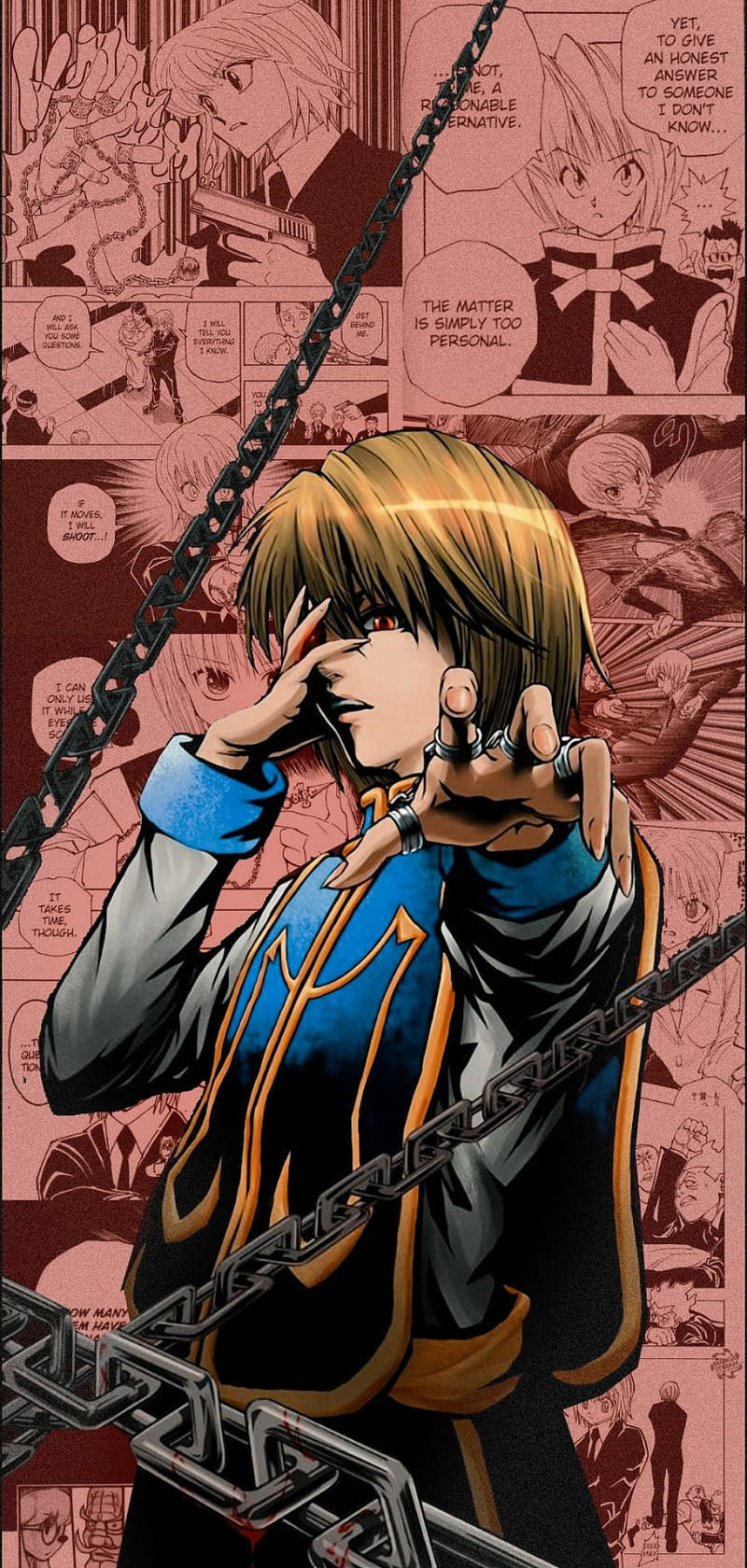 Nakakaakit na Aesthetic Anime Art ni Kurapika para sa iPhone Wallpaper