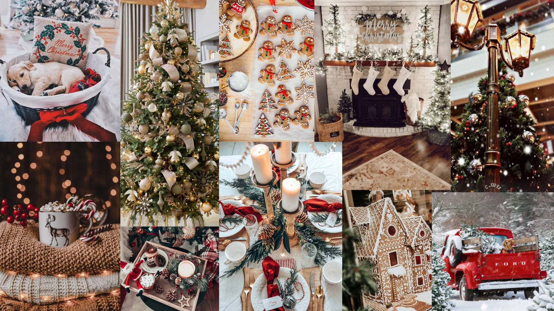 Nakakaakit na Christmas Collage Wallpaper