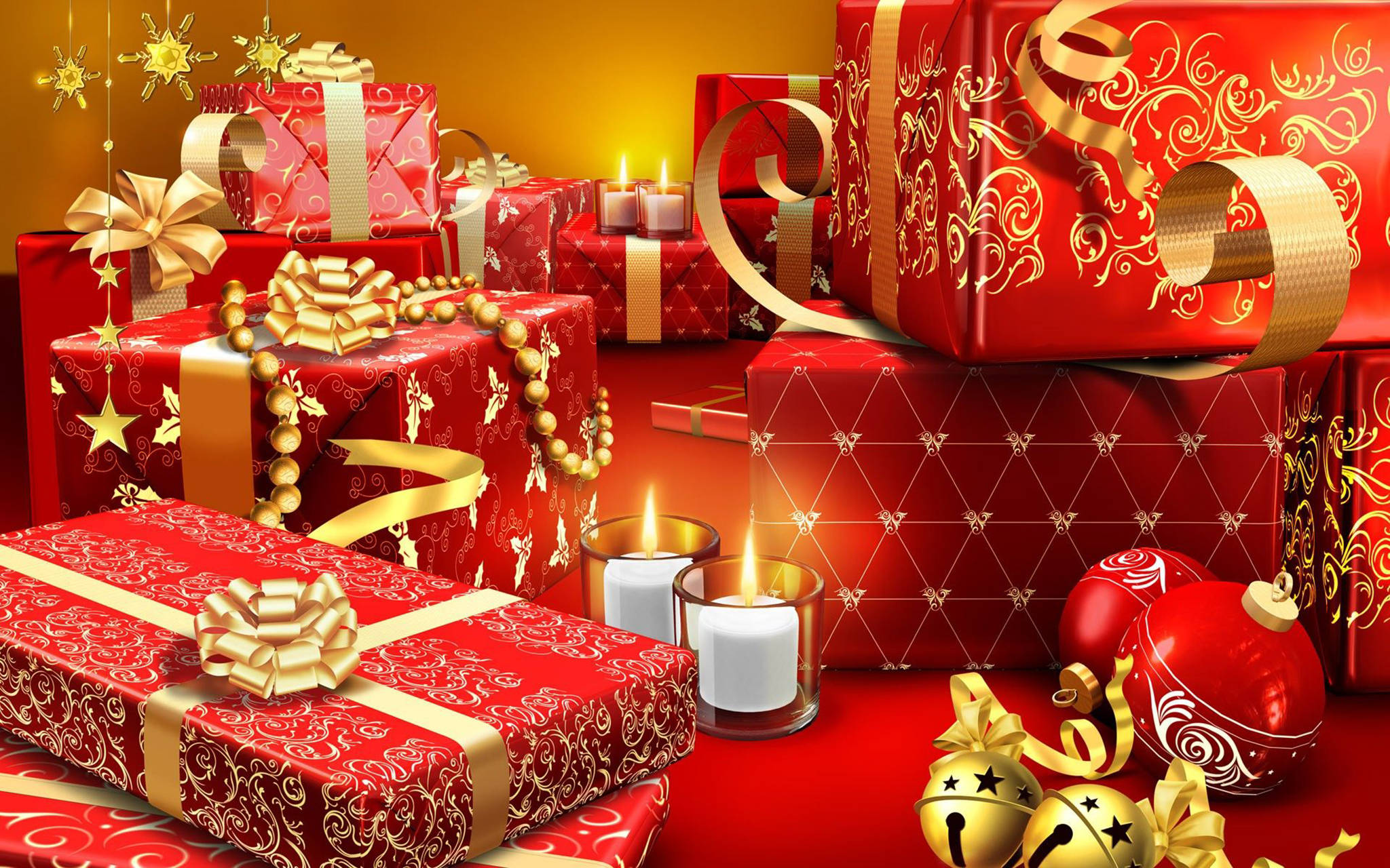 Nakakaakit na Christmas Desktop Scene Wallpaper