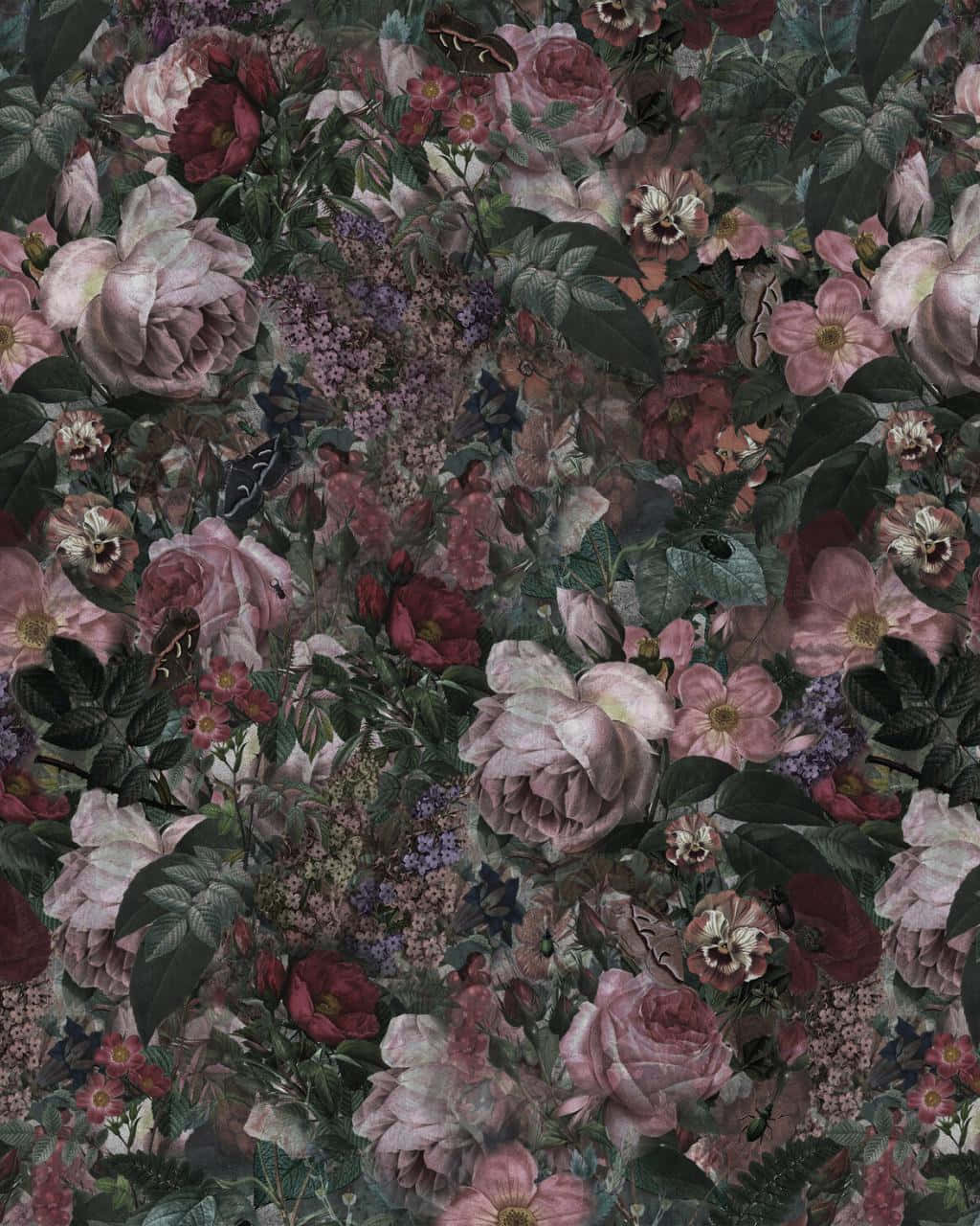 Nakakaakit na Madilim na Bulaklak na Background Wallpaper