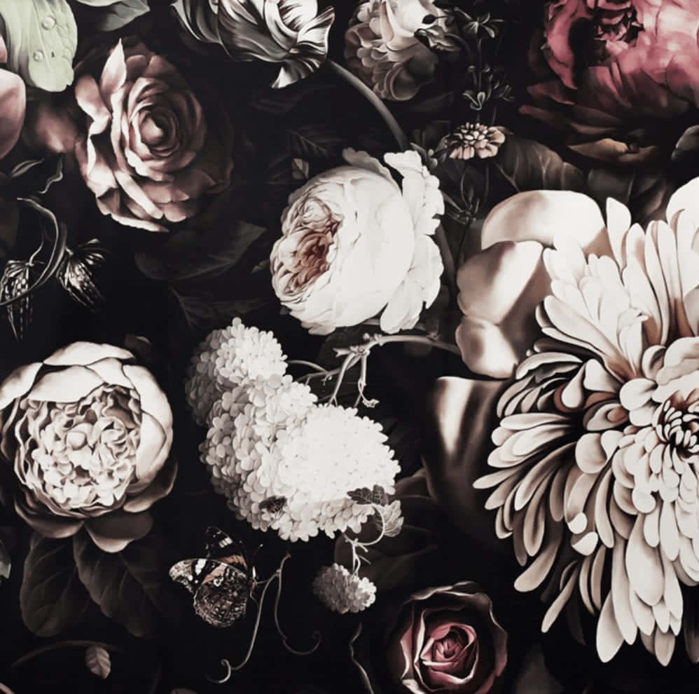 Nakakaakit na Madilim na Bulaklak na Background Wallpaper