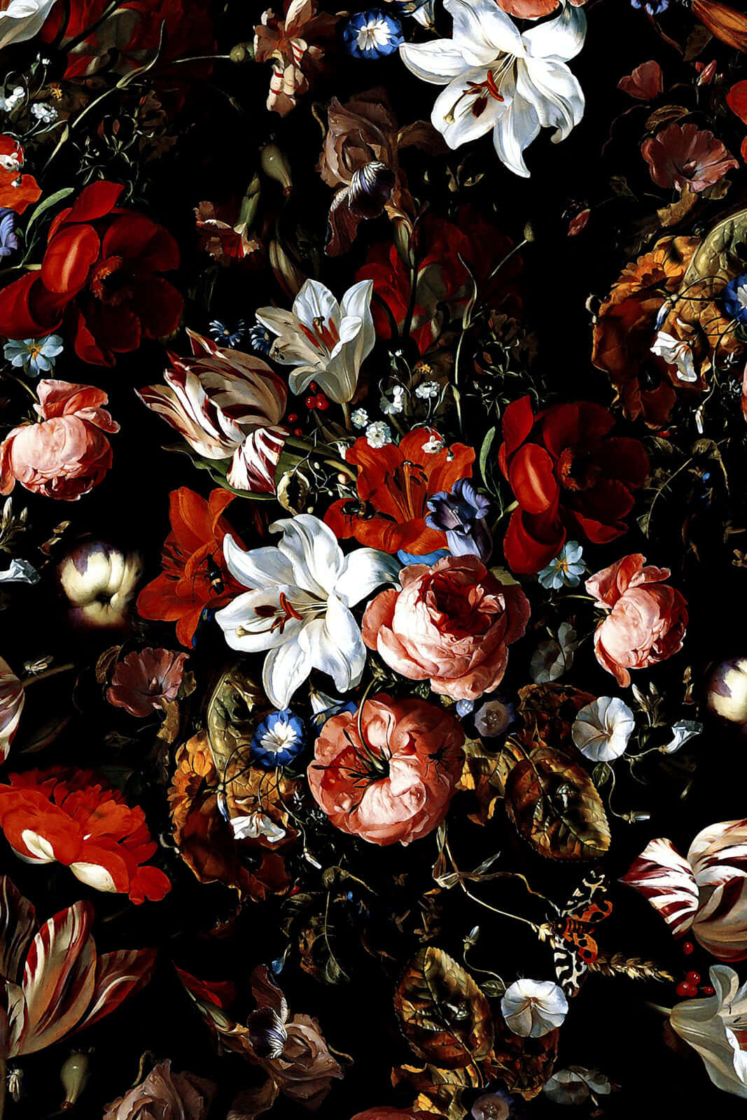 Nakakaakit na Madilim na Background ng Bulaklak Wallpaper