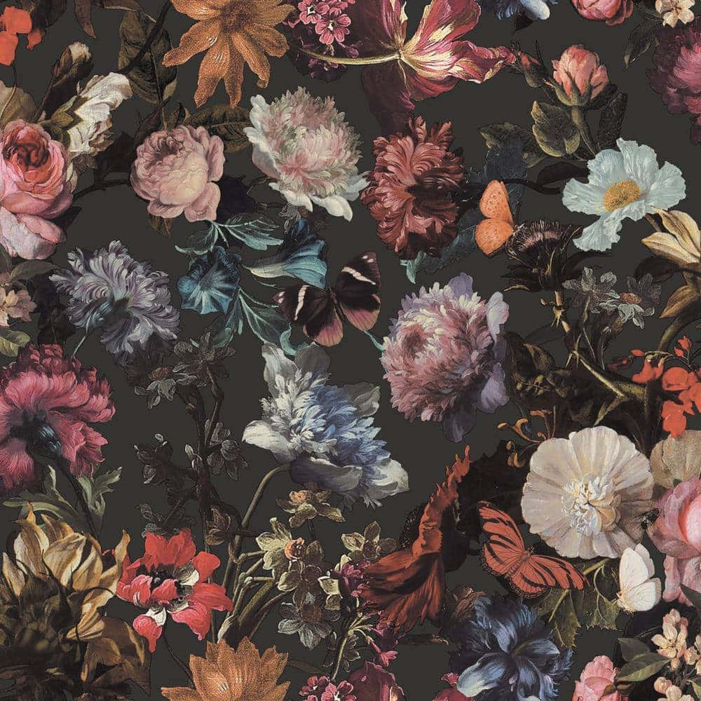 Nakakaakit na Madilim na Bulaklak na Background Wallpaper