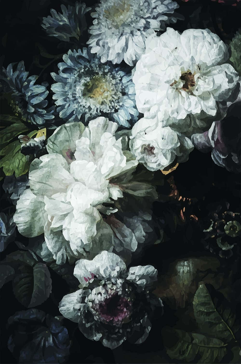 Nakakaakit na Madilim na Bulaklak na Background Wallpaper