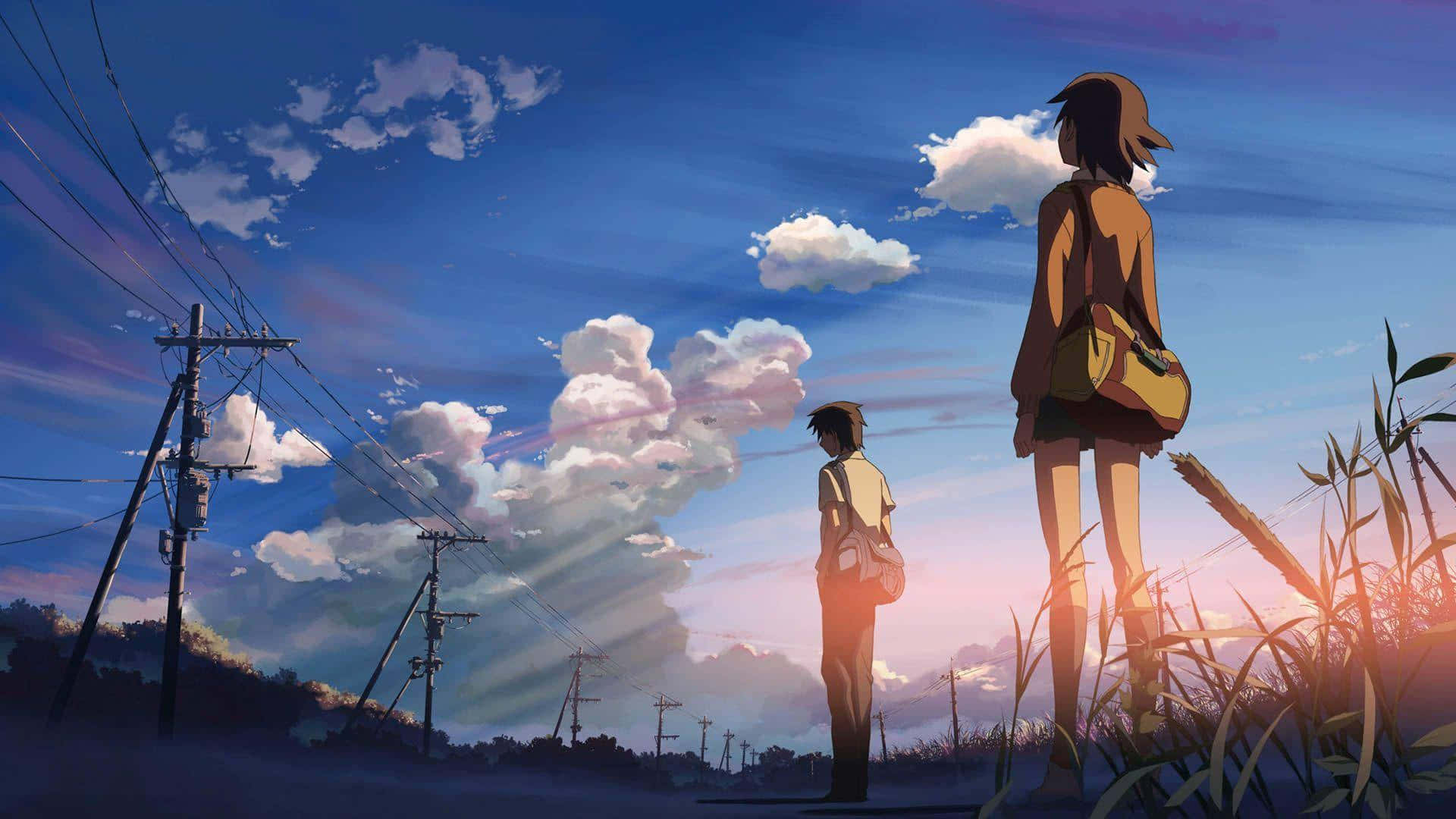 Nakakaakit na Tanawin ng Anime sa Dapit ng Hapon Wallpaper