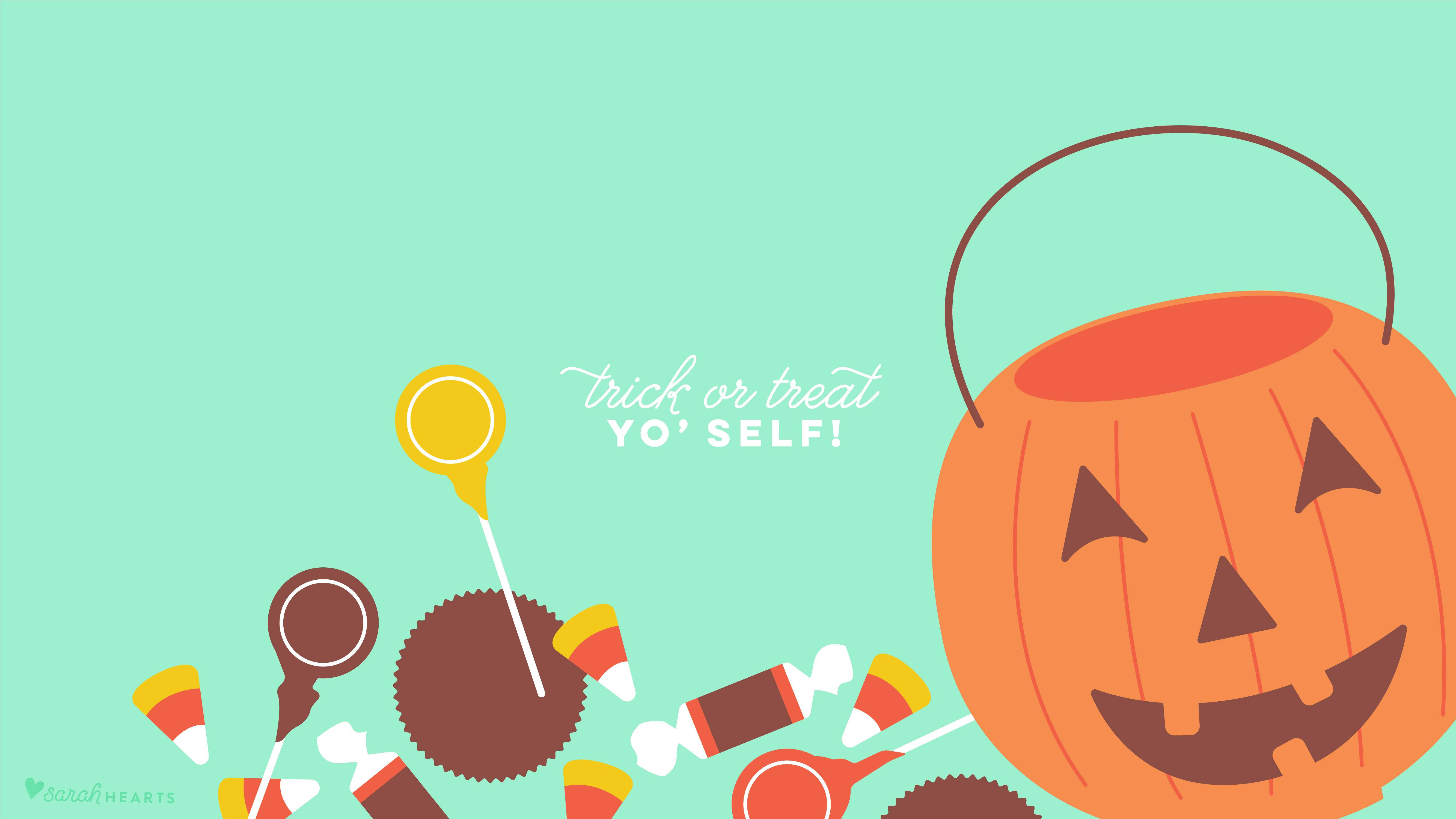 Nakakagandang Halloween na Pumpkin Candy Basket Wallpaper
