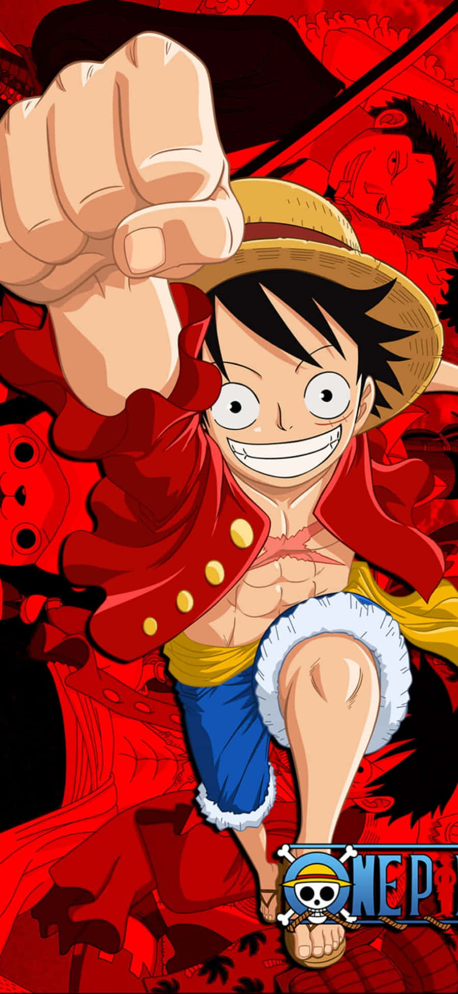 Nakakamao na One Piece Luffy Phone Wallpaper