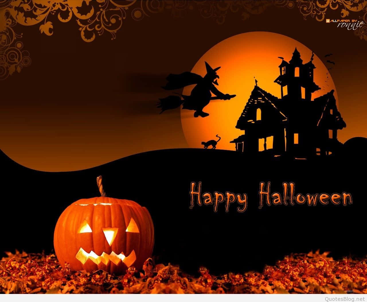 Nakakatakot na 3D Pumpkin Digital Picture para sa Halloween Wallpaper