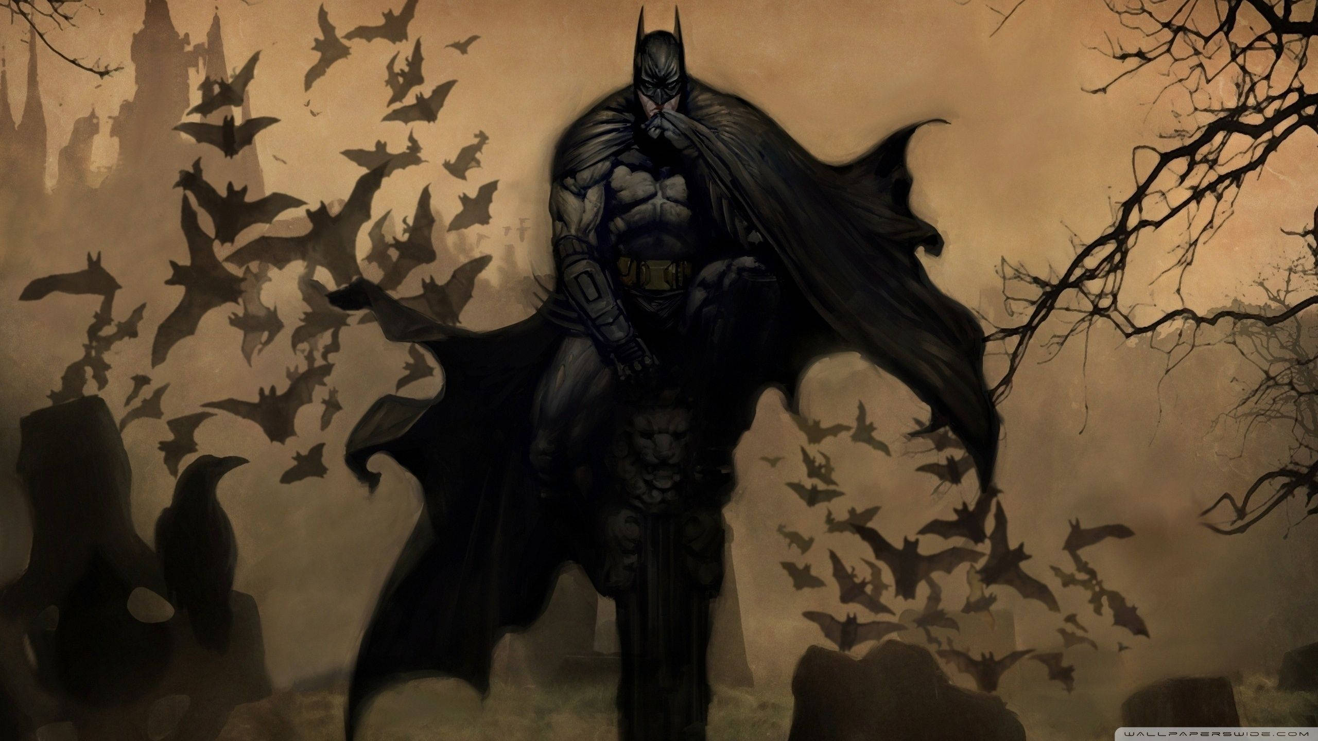 Nakakatakot na Batman sa Kagubatan Wallpaper