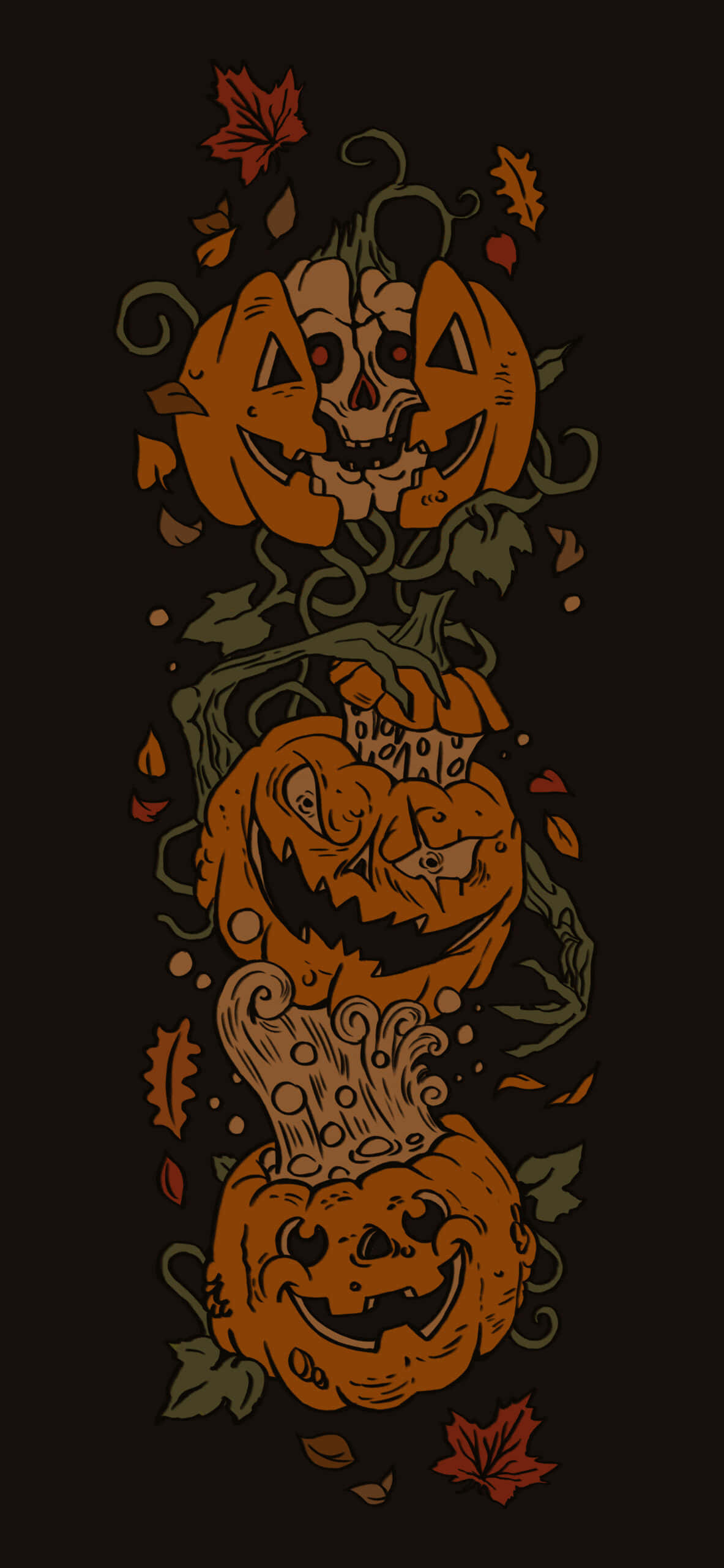 Nakakatakot na Halloween Night Backdrop Wallpaper