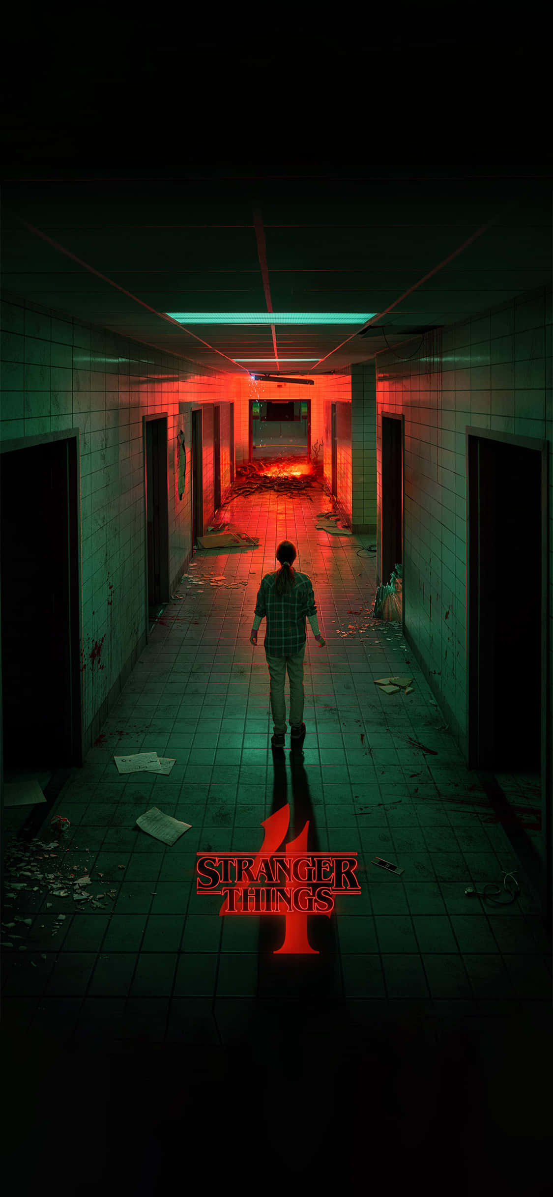 Nakakatakot na Hallway ng Stranger Things Wallpaper