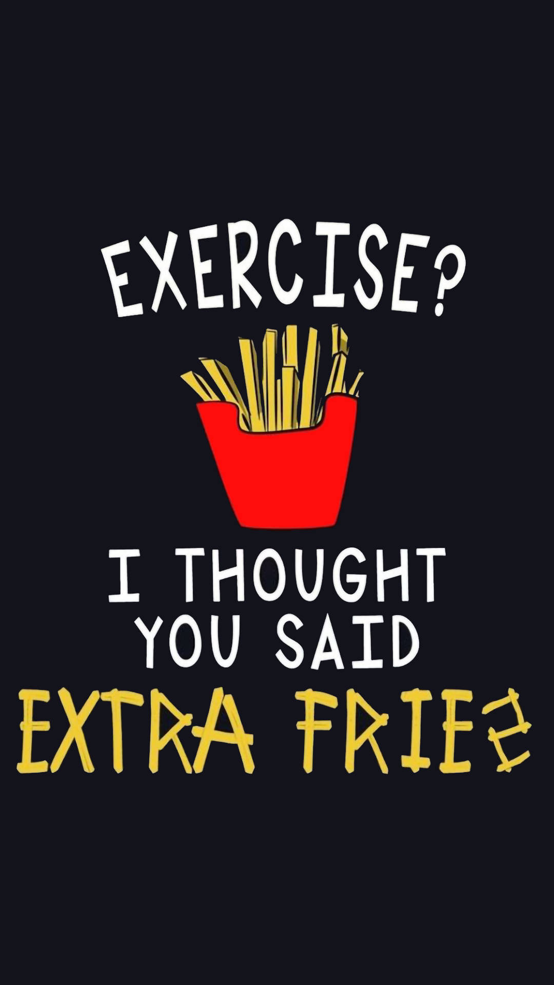 Nakakatawang Aesthetic na Fries Exercise Wallpaper