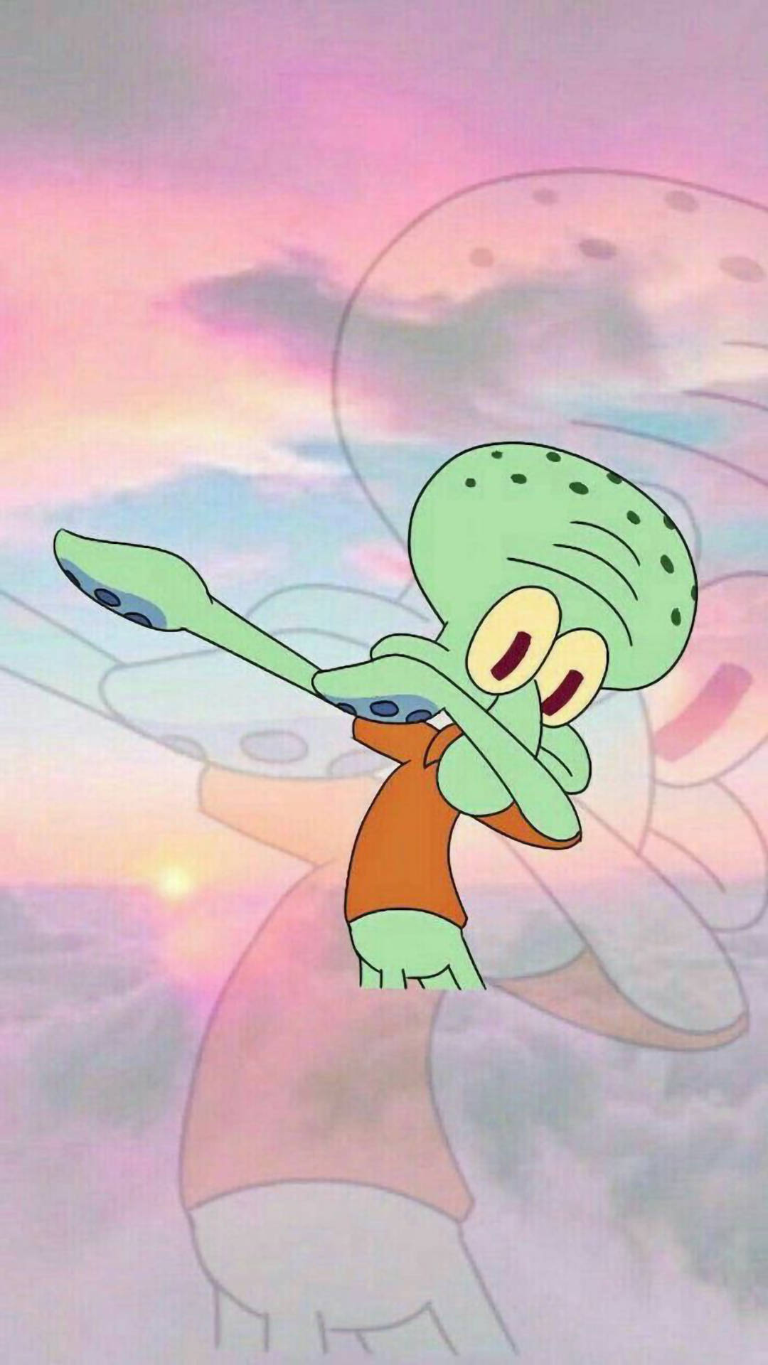 Nakakatawang Aesthetic na si Squidward na Nagda-dab Wallpaper