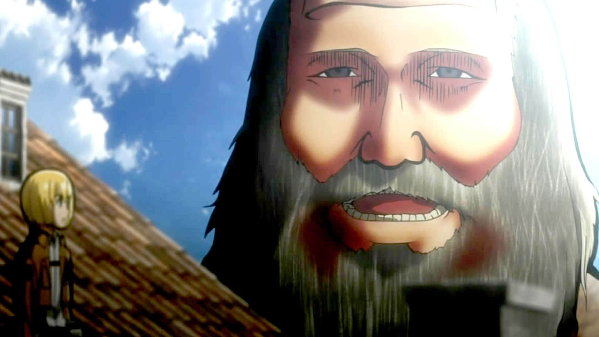 Nakakatawang Anime Face-off sa Makulay na Mundo Wallpaper