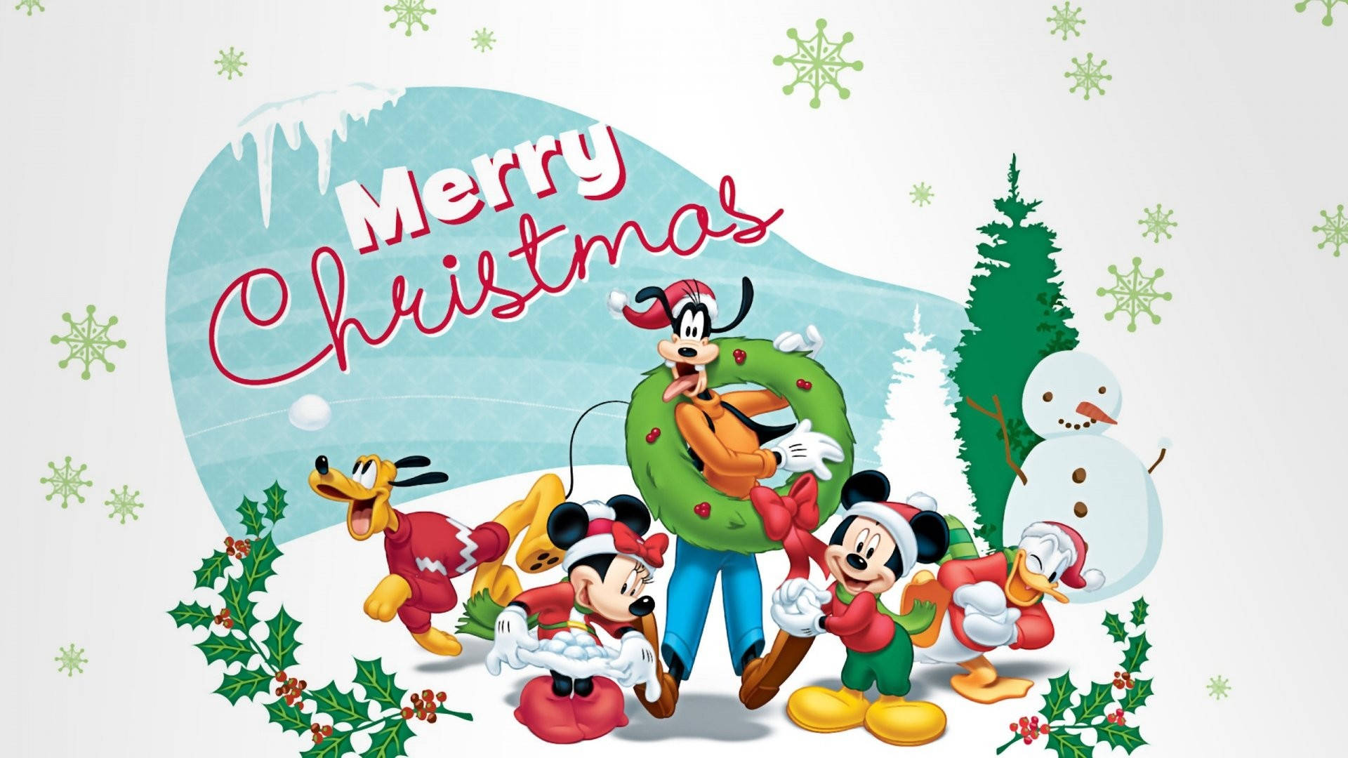 Nakakatawang Christmas Poster Kasama si Mickey Mouse Wallpaper